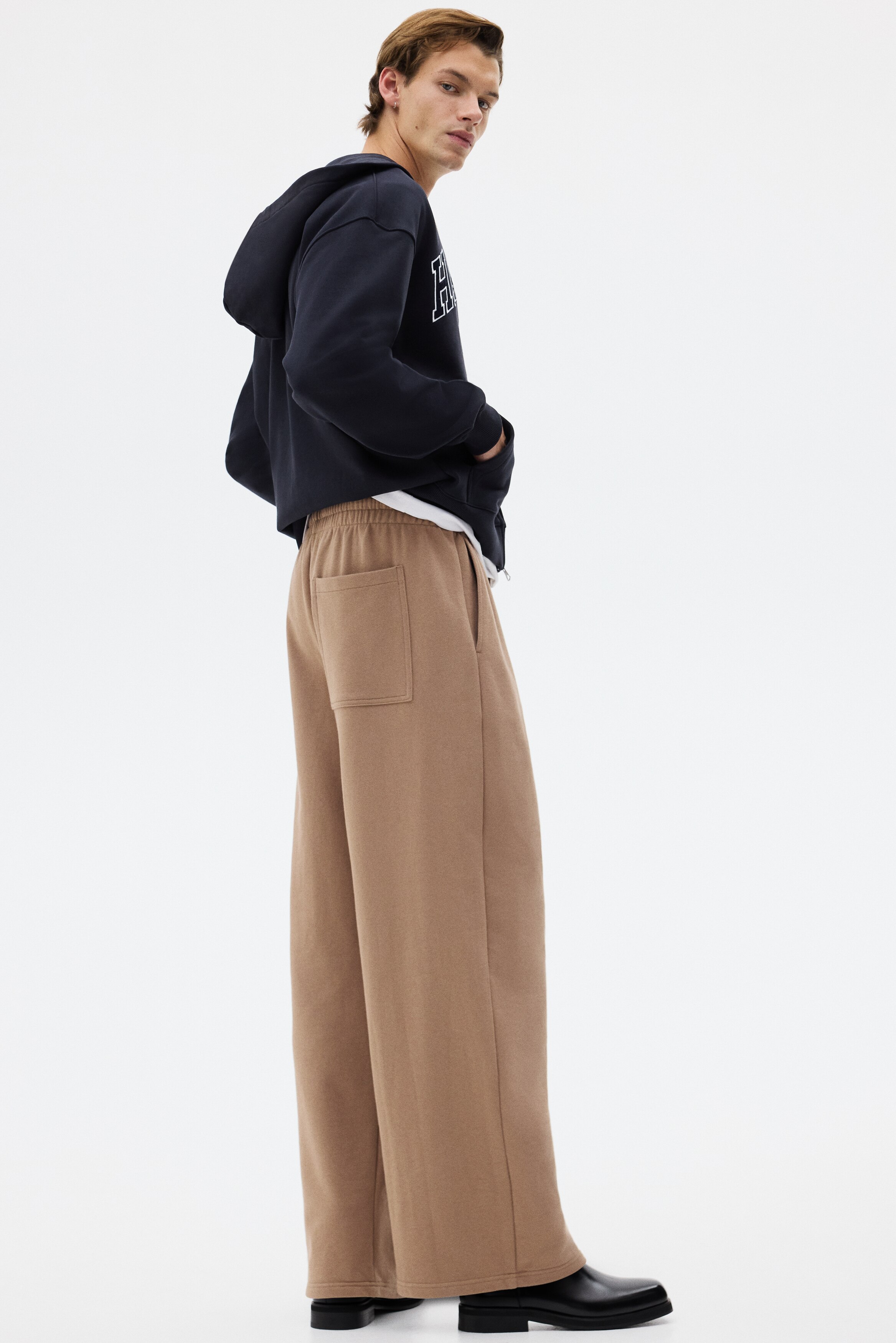 Wide-leg cotton joggers