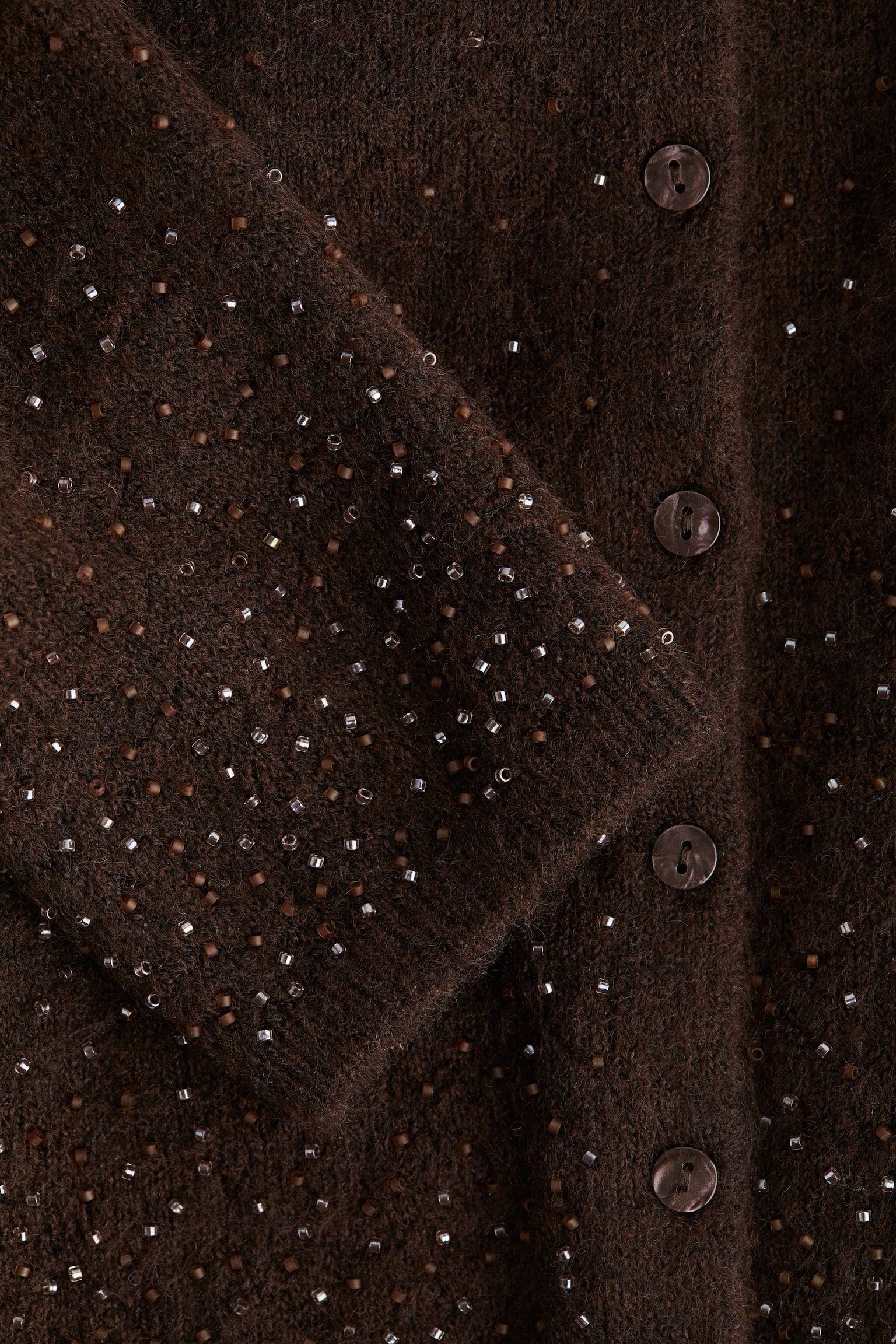 Embellished cardigan - Dark brown - 3