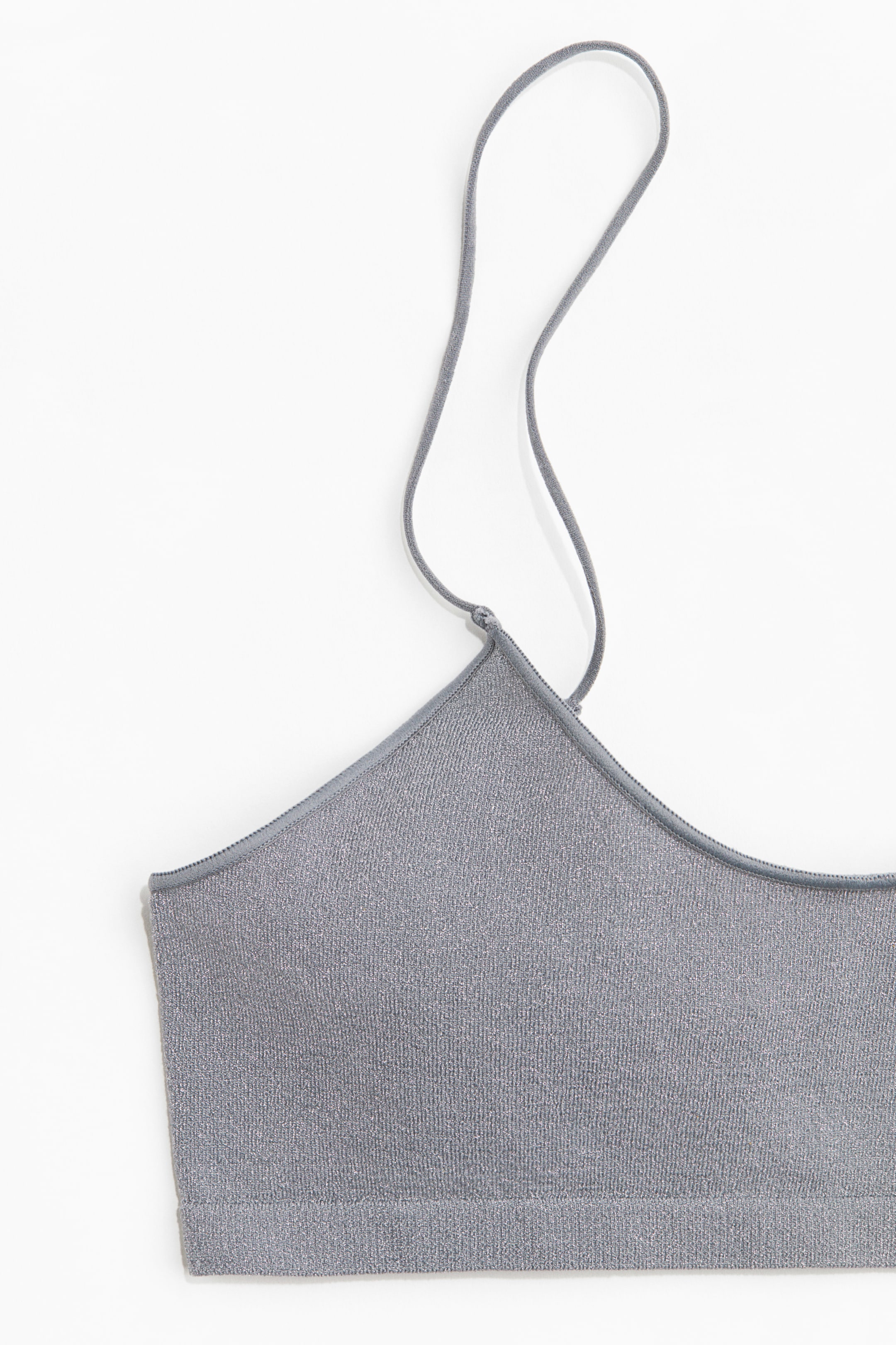 View larger image: Glittery seamless soft bra - Grey | H&M AU 5
