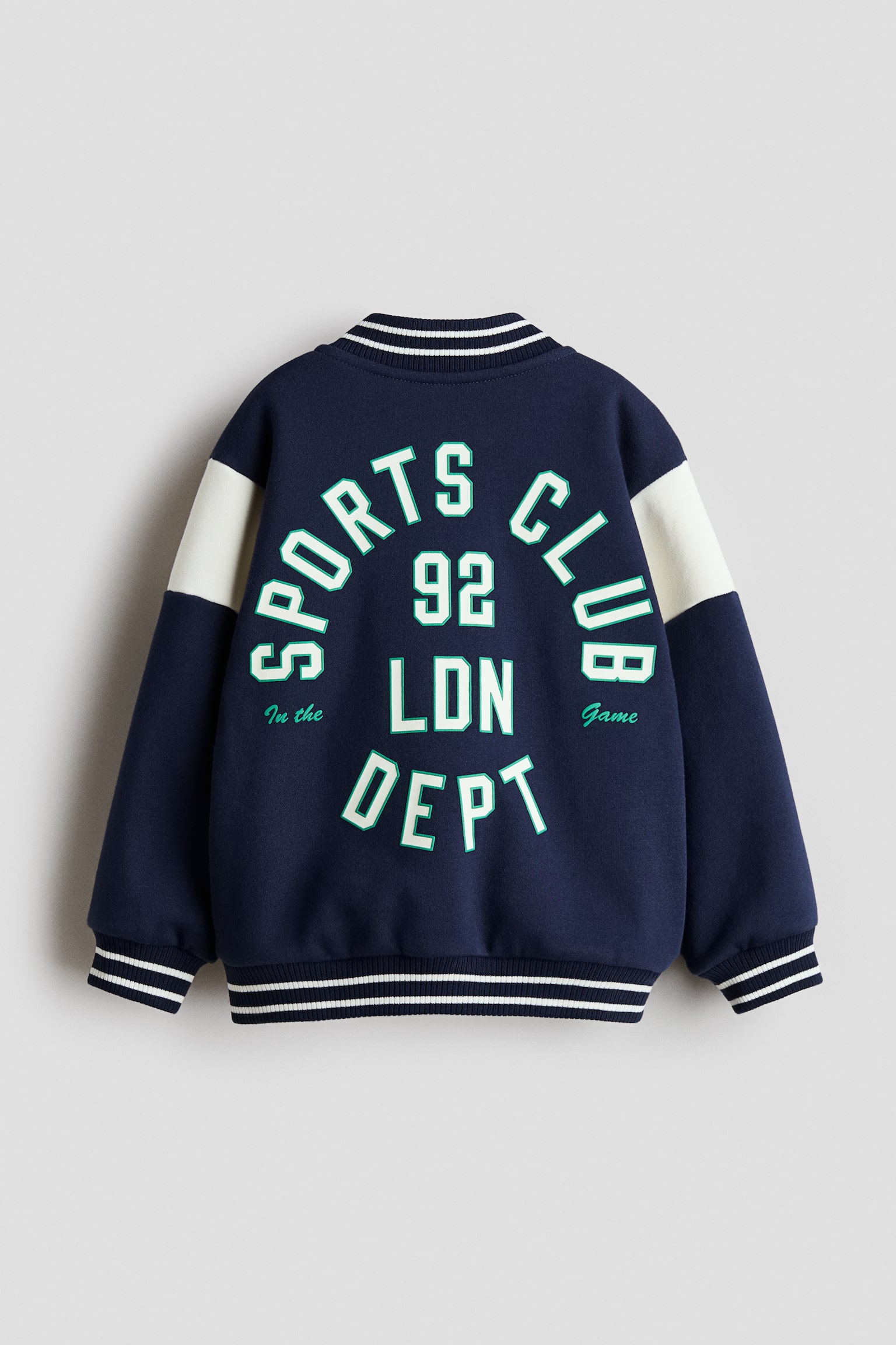 Motif-detail baseball jacket - Navy blue/Sports Club - 3