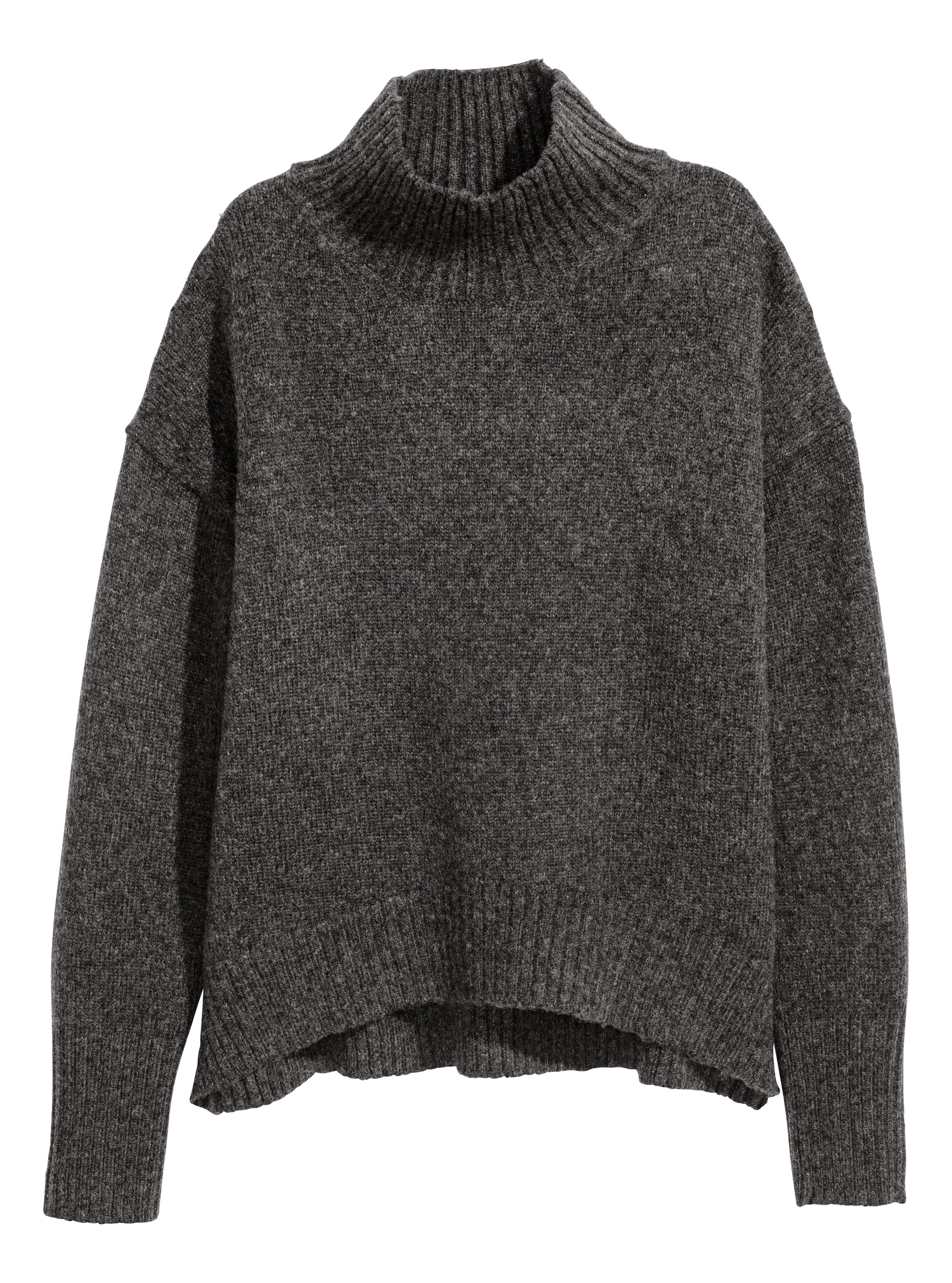 Büyük resmi görüntüle: Balıkçı Yaka Triko Kazak - Koyu gri kırçıllı - KADIN | H&M TR 1