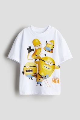 Printed T-shirt - White/Minions - Kids | H&M HK 