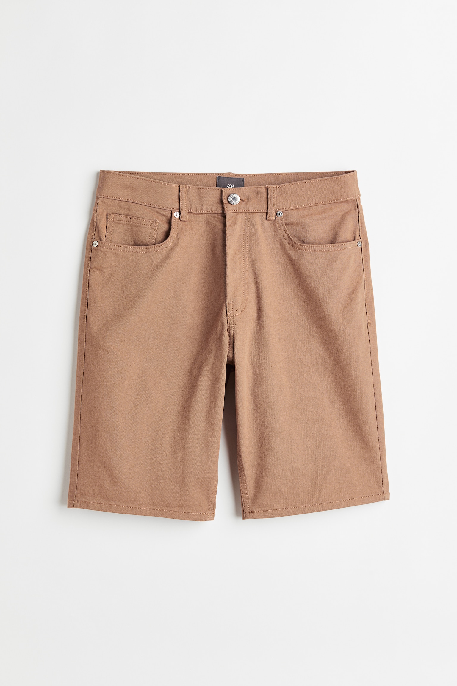 Slim Fit Cotton Twill Shorts - Khaki beige/Light green/Blue/Forest green/Dark blue/Steel grey/Cream/Black - 1