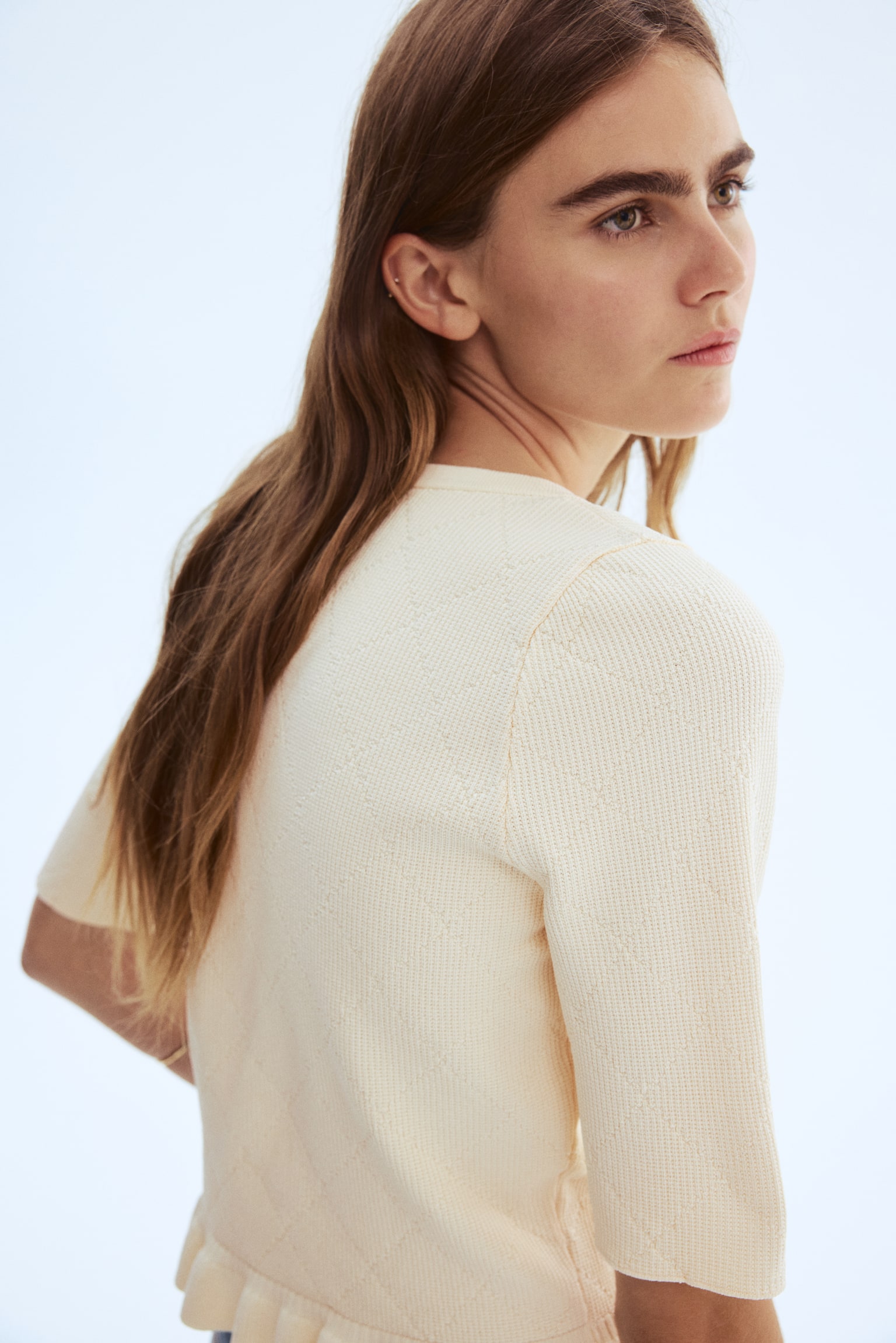 Önü Düğmeli Üst - Krem/Bordo/Lacivert - 5