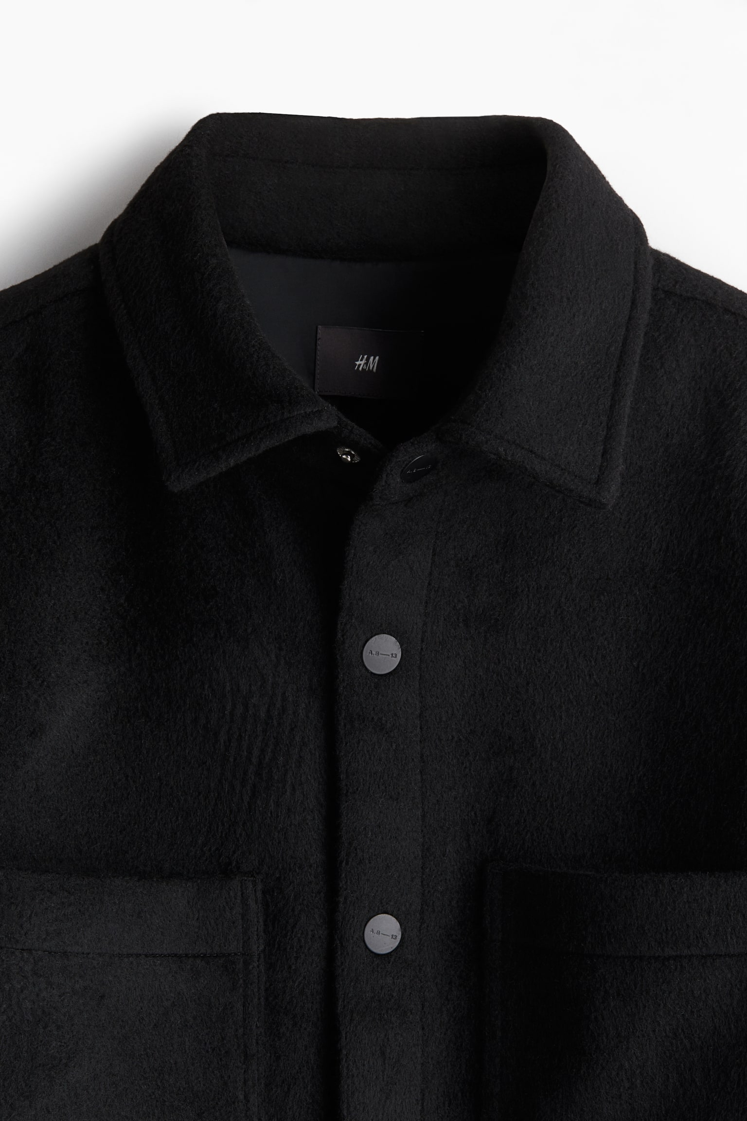 Regular Fit Felted overshirt - Black - 6