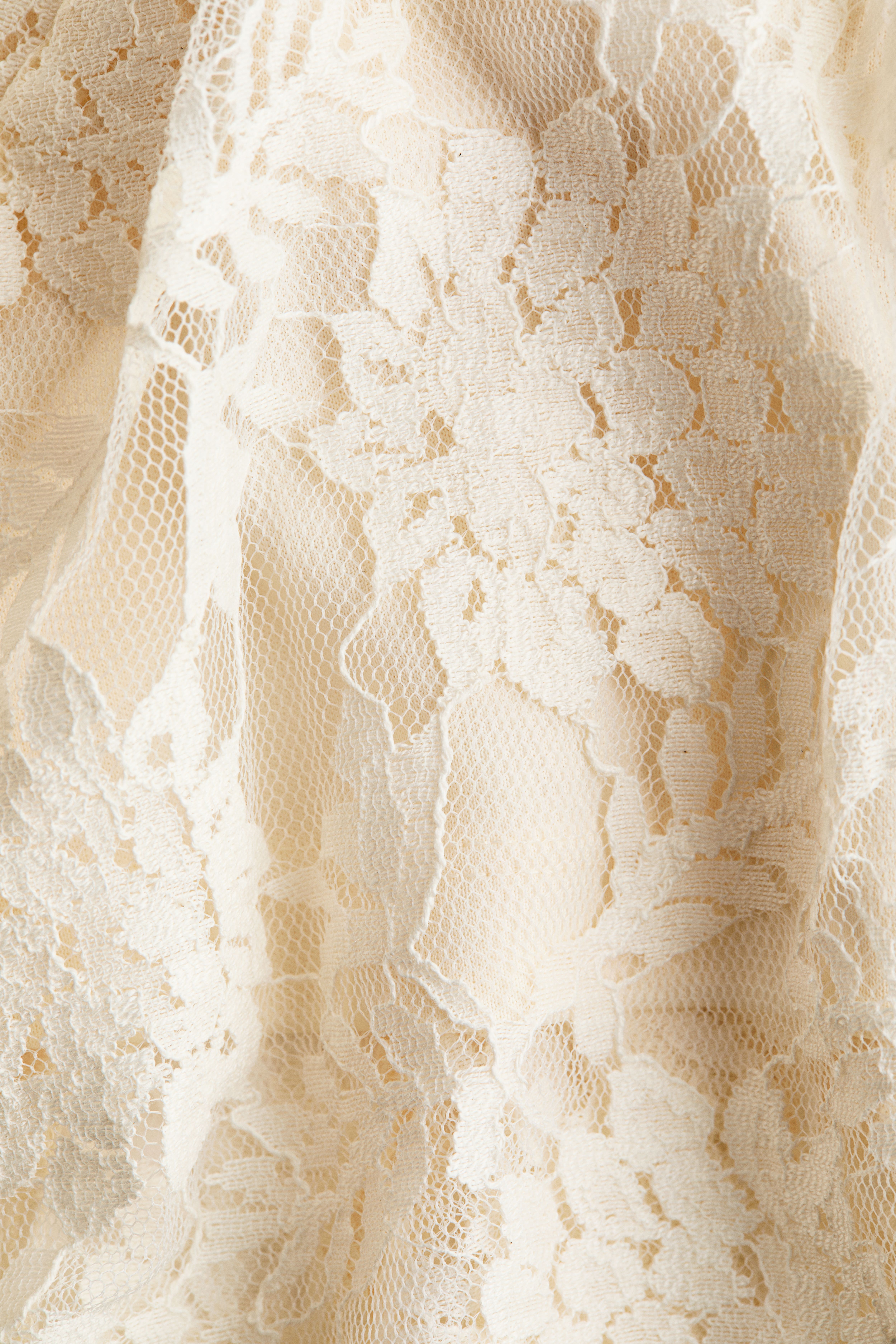 Lace Dress with Godet Pleats