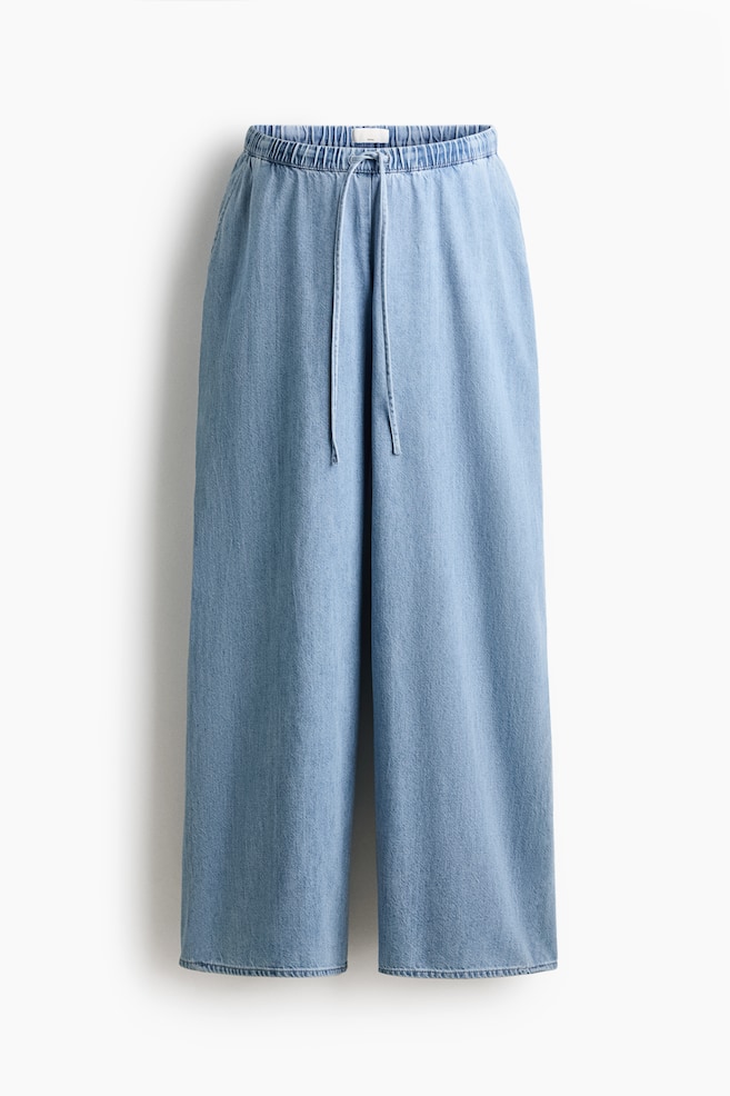 MAMA Denim Drawstring Pants - Light denim blue/Navy blue/Denim blue/White - 1