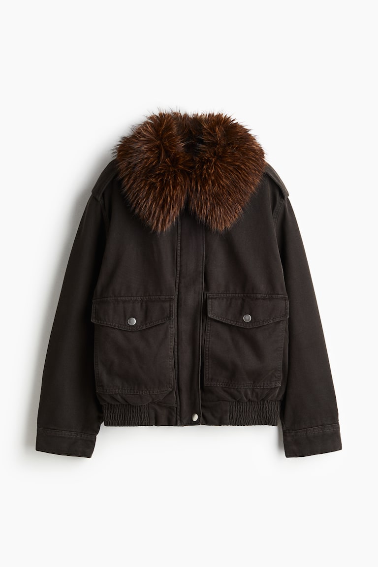 オーバーサイズ 襟付きジャケット - ダークブラウン - レディース | H&M JP