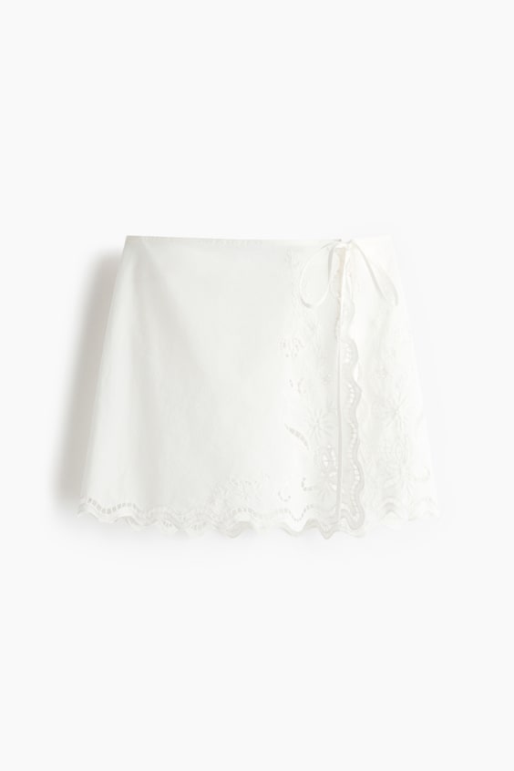 Женские юбки H&M Tie-Detail Cotton Beach Skirt