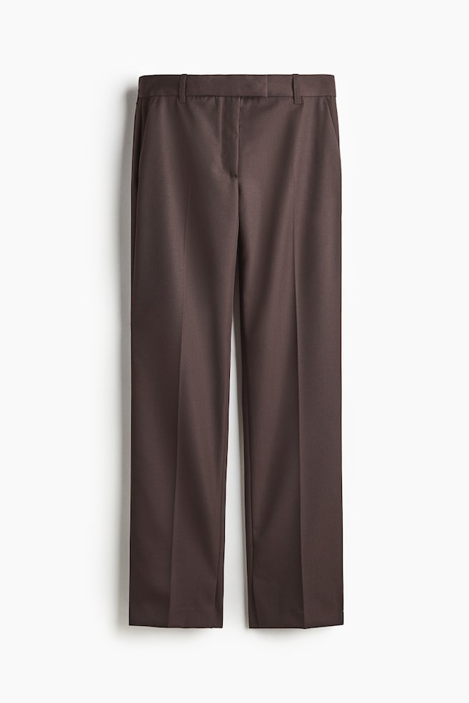 Pantalon en laine mélangée - Marron foncé - 1