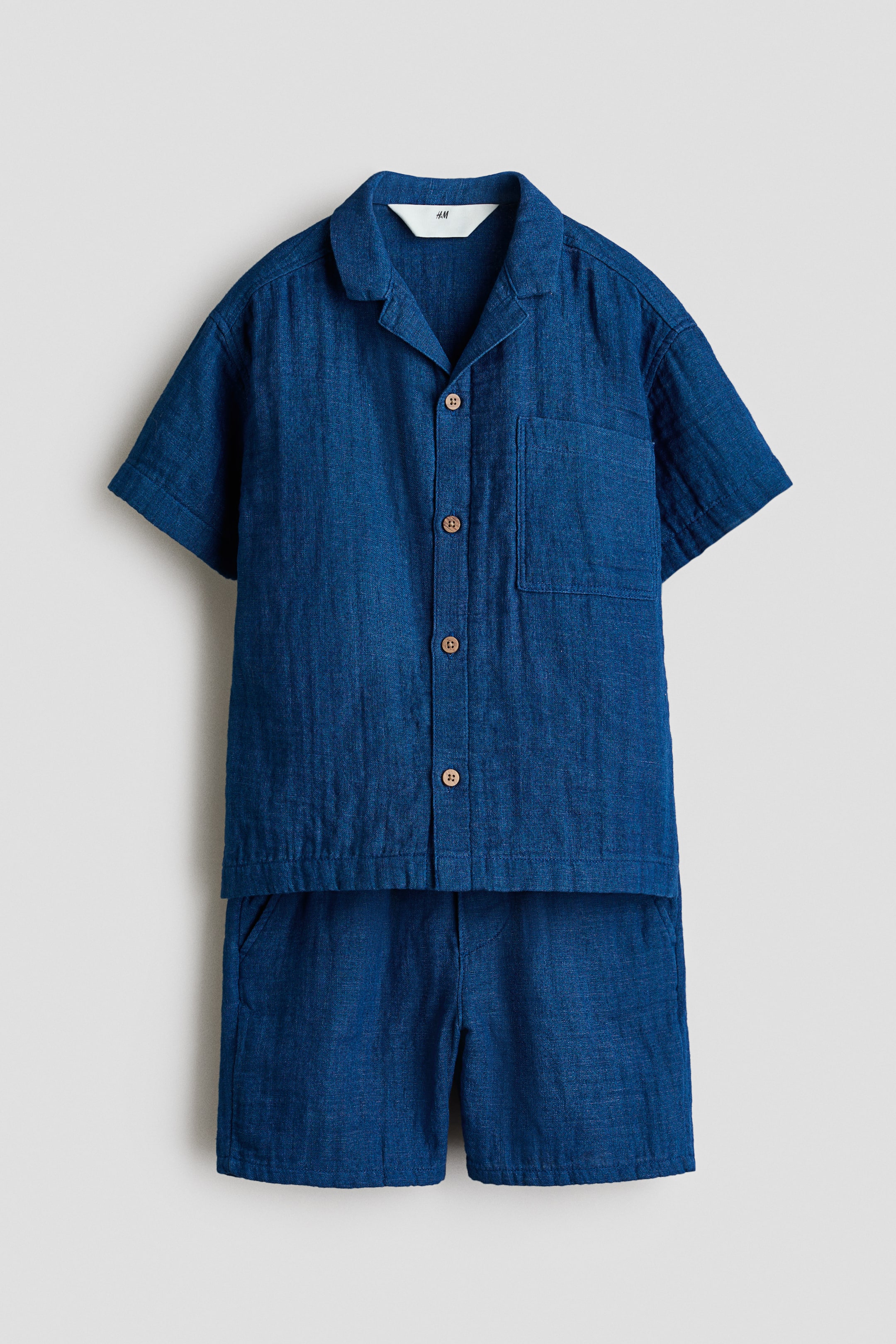 View larger image: 2-piece cotton muslin set - Dark blue - Kids | H&M 1