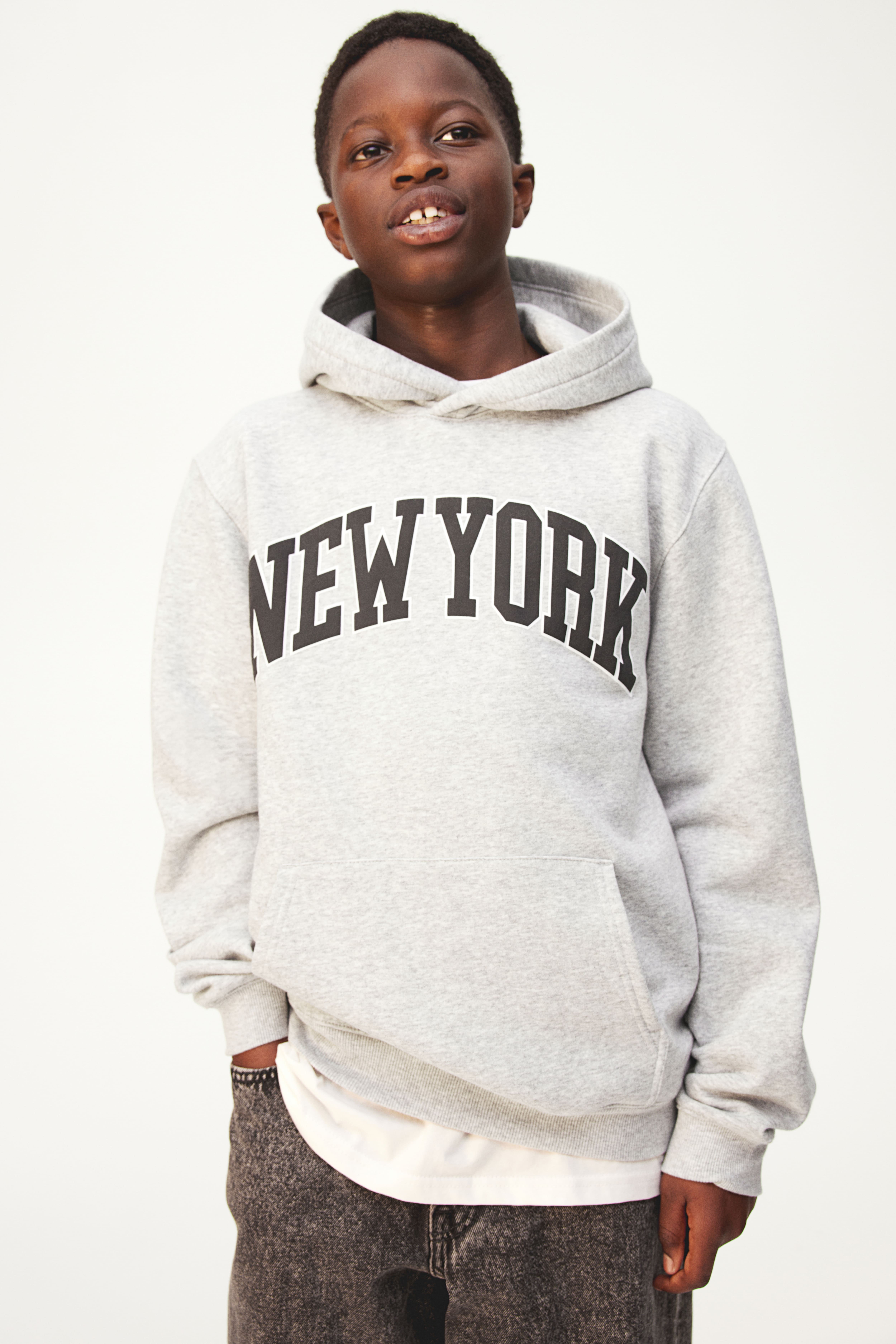 Hoodie Light grey New York Kids H M GB