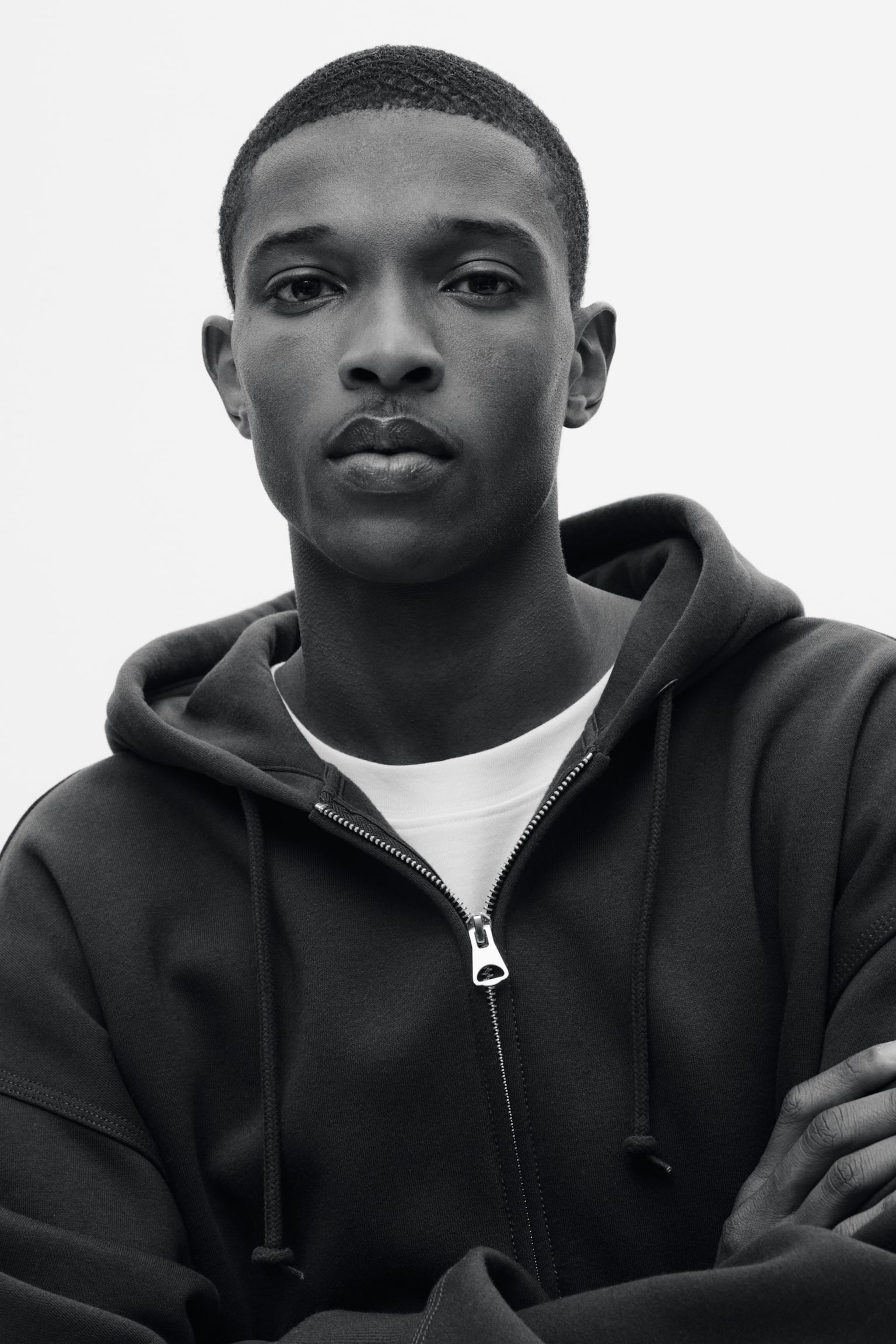 Oversized Fit Zip-through hoodie - Dark green/Light grey marl/Black/Dark beige/Burgundy/White - 5