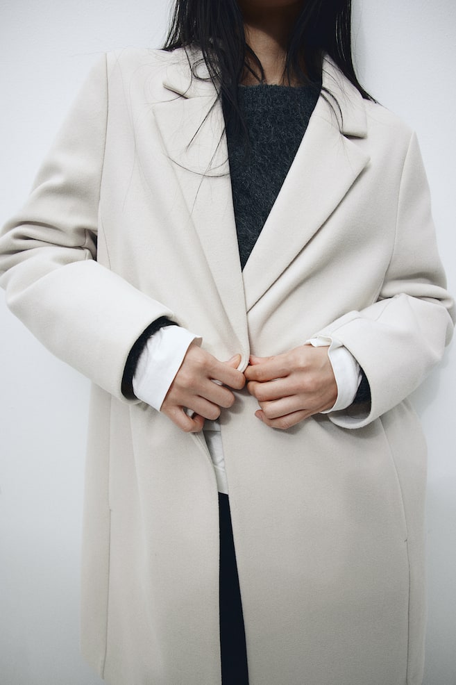 Manteau à fermeture droite - Crème/Beige chiné/Gris clair chiné/Noir - 1