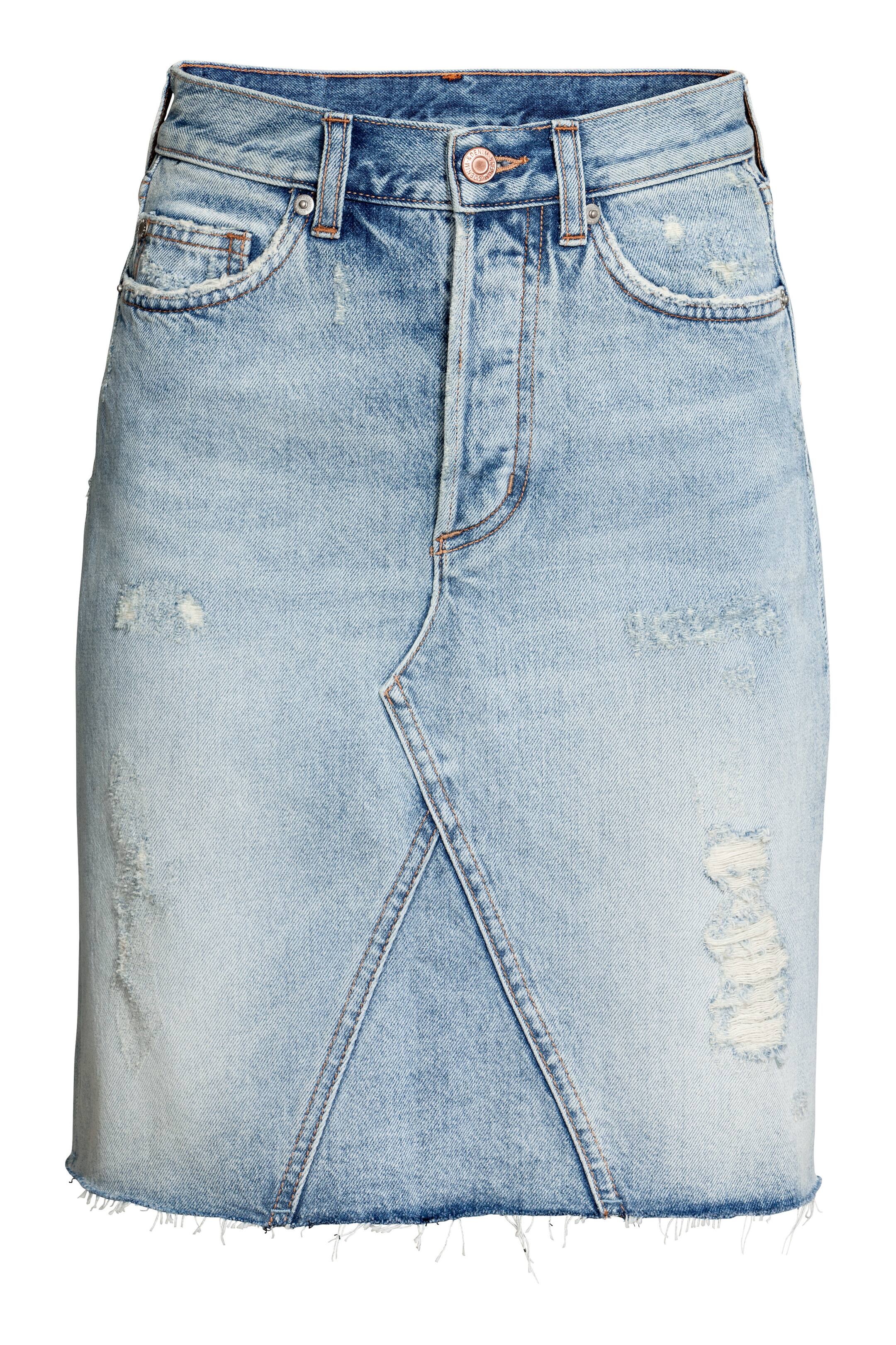 View larger image: Knee-length denim skirt - Light blue - Ladies | H&M GB 1
