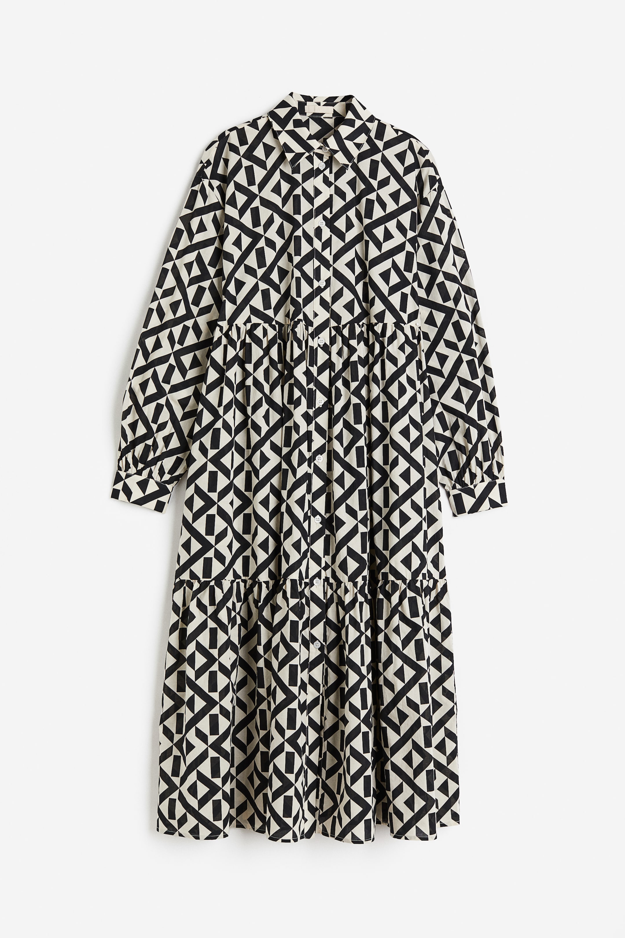 Agrandir l'image: Robe chemise en popeline - Blanc/motif - FEMME | H&M FR 1