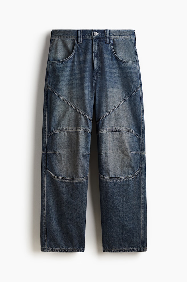 Baggy Biker Jeans - Dark denim blue/Washed denim black - 1