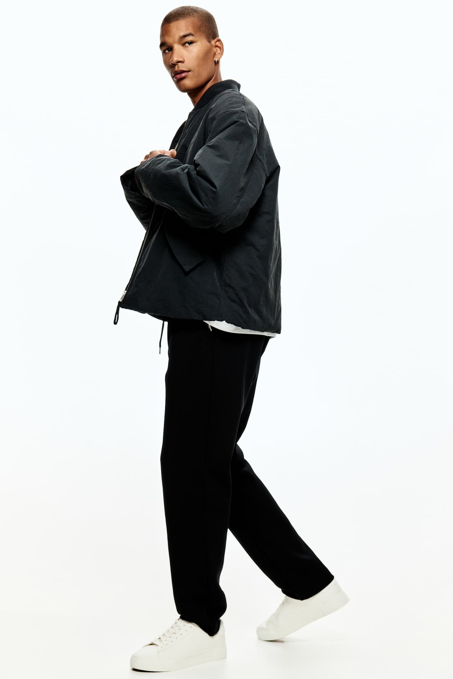 Regular Fit Tailored joggers - Black/White/White/Light grey marl/Dark brown - 4