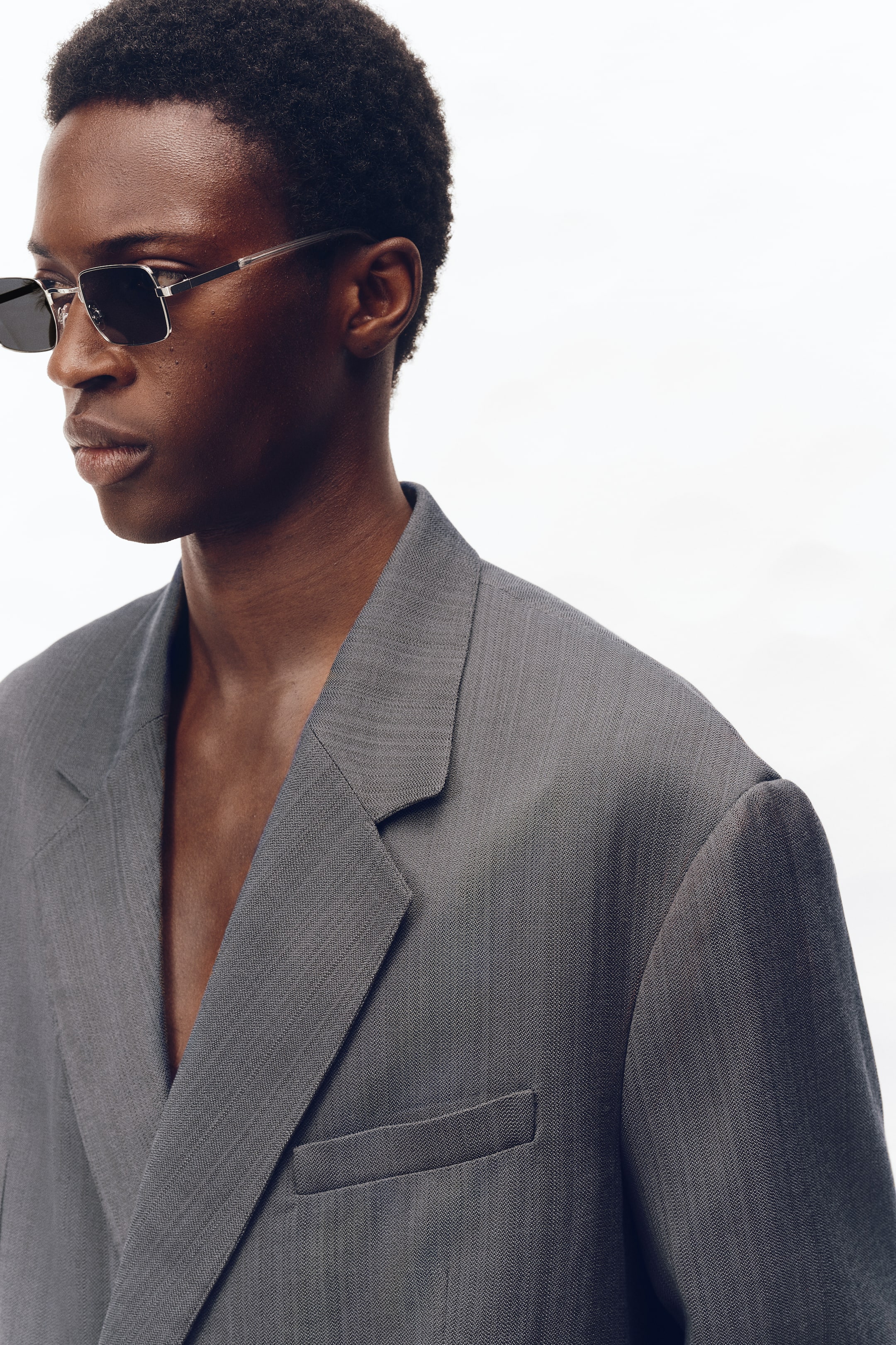 Loose-Fit Single-Breasted Wool-Blend Suit Jacket