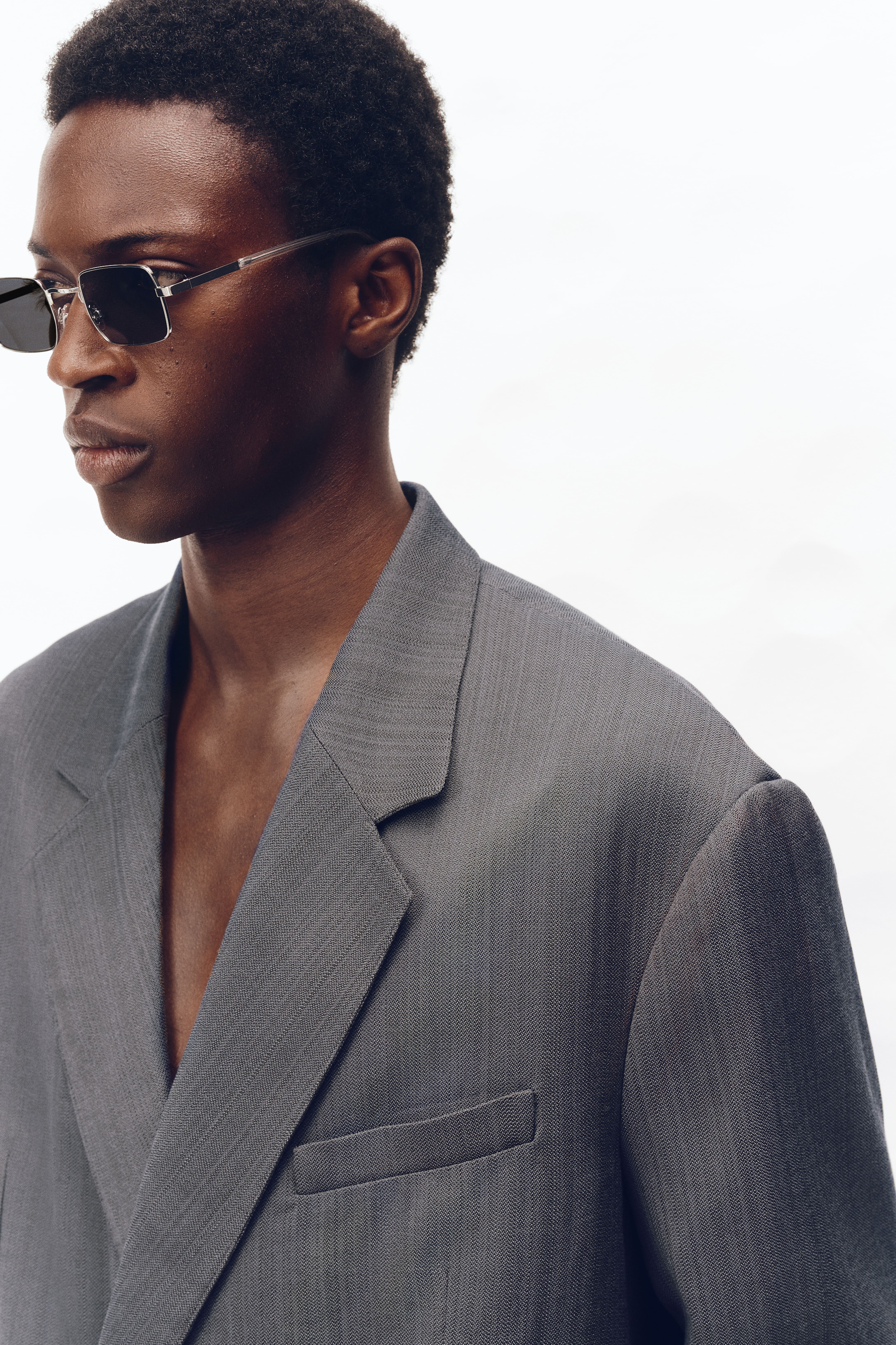 Loose-Fit Single-Breasted Wool-Blend Suit Jacket