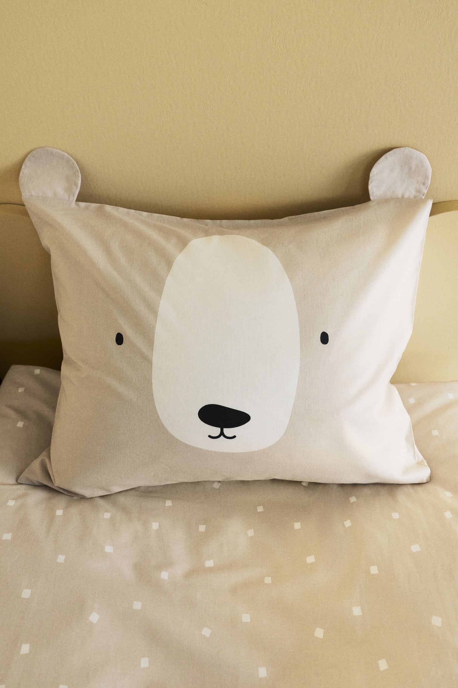 Parure de couette lit simple - Beige clair/ours - 1