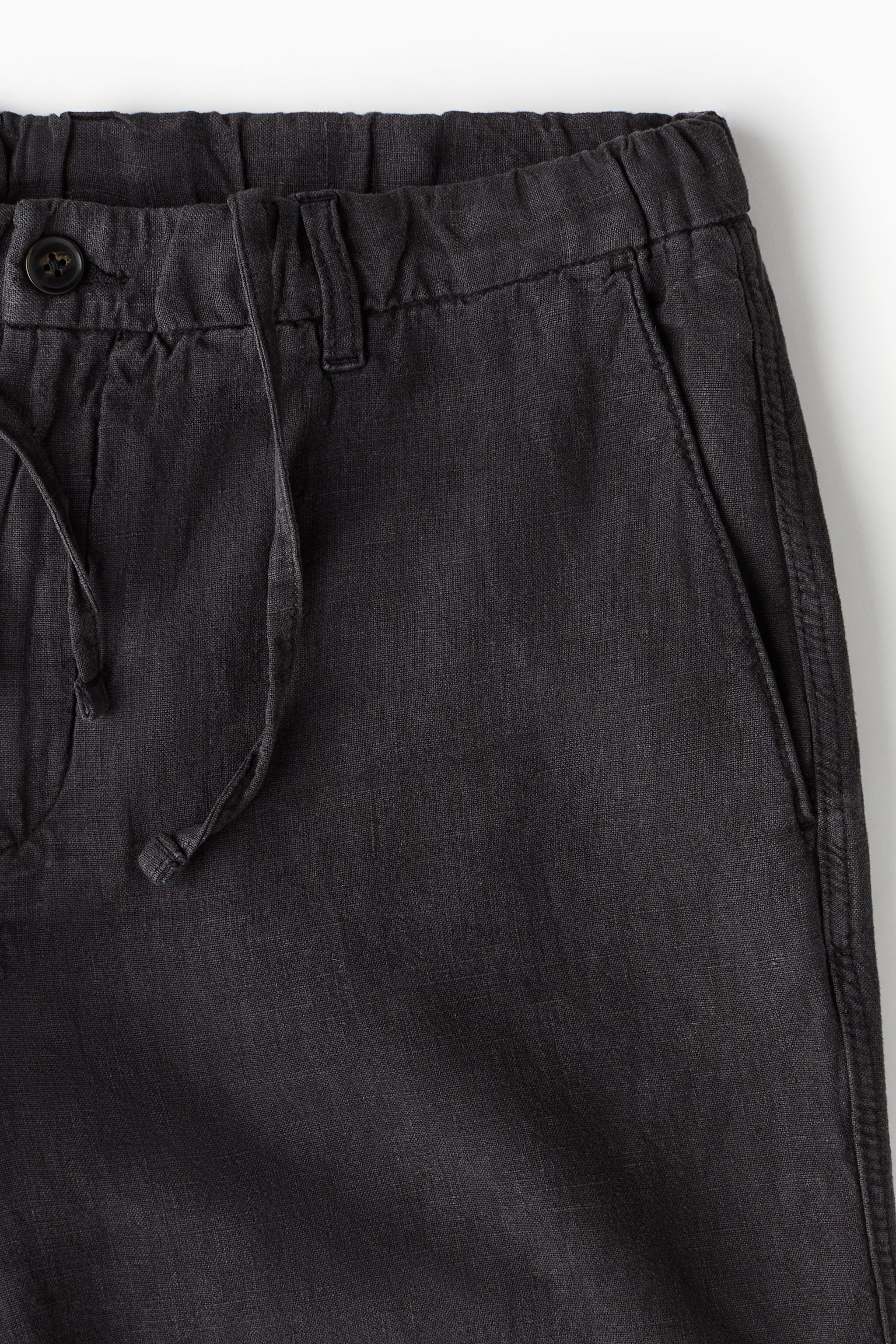 Regular Fit Linen shorts - Black/White/Navy blue - 3