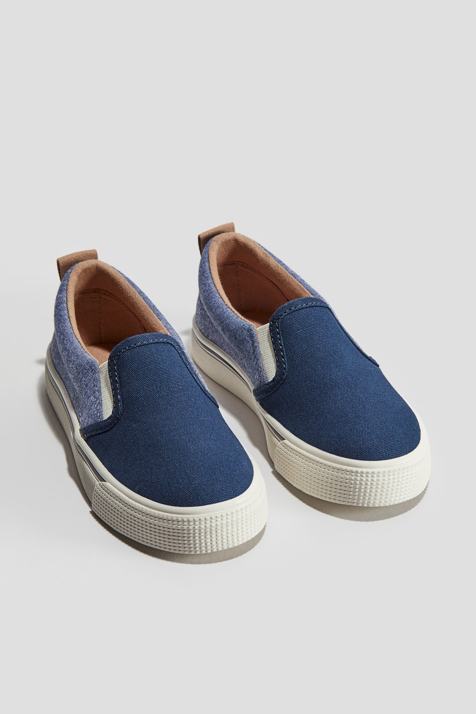 Cotton Canvas Slip On Sneakers - Navy blue - 1