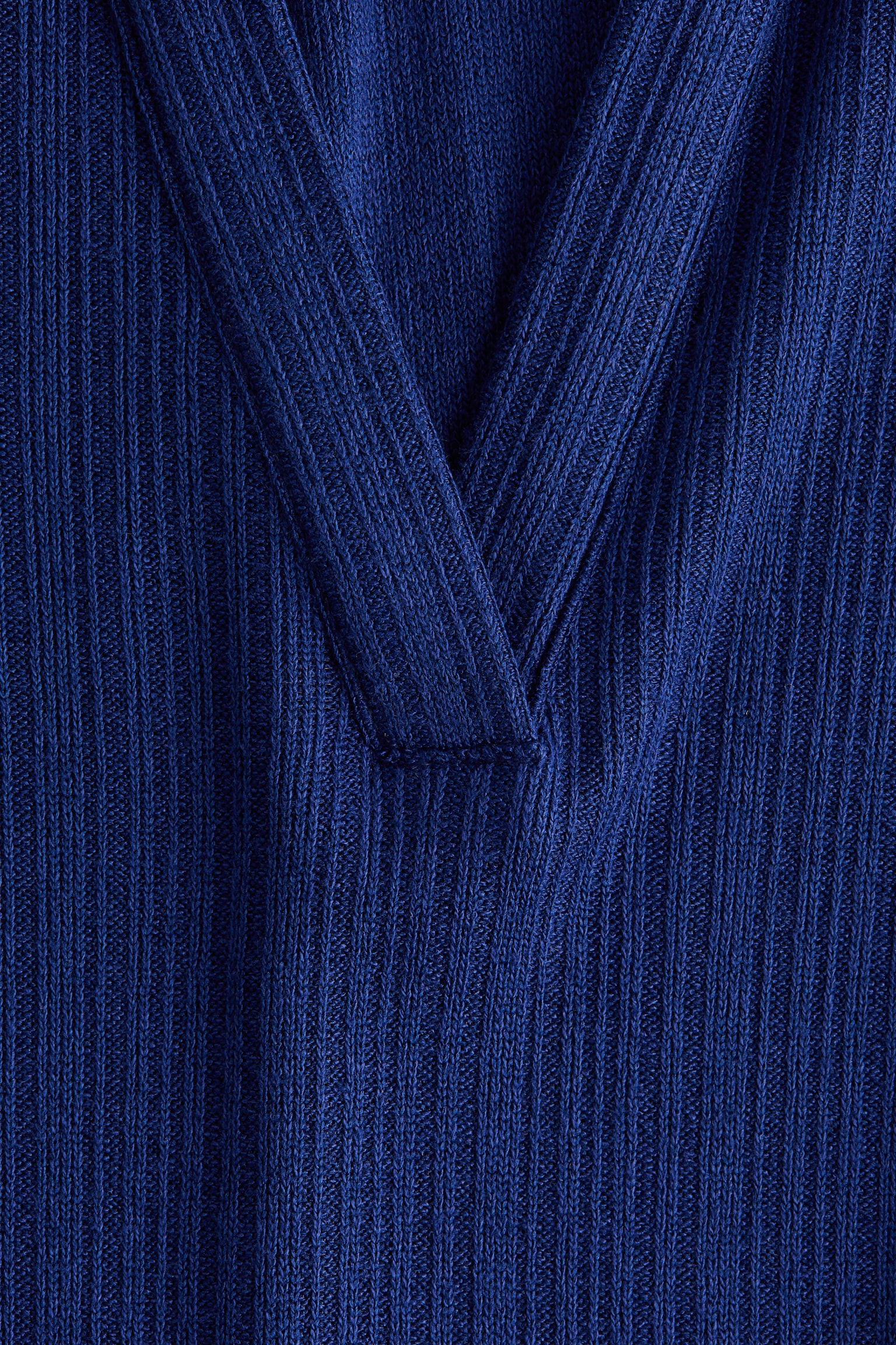 Collared rib-knit top - Màu xanh dương đậm/Màu trắng/Màu xanh dương nhạt - 3