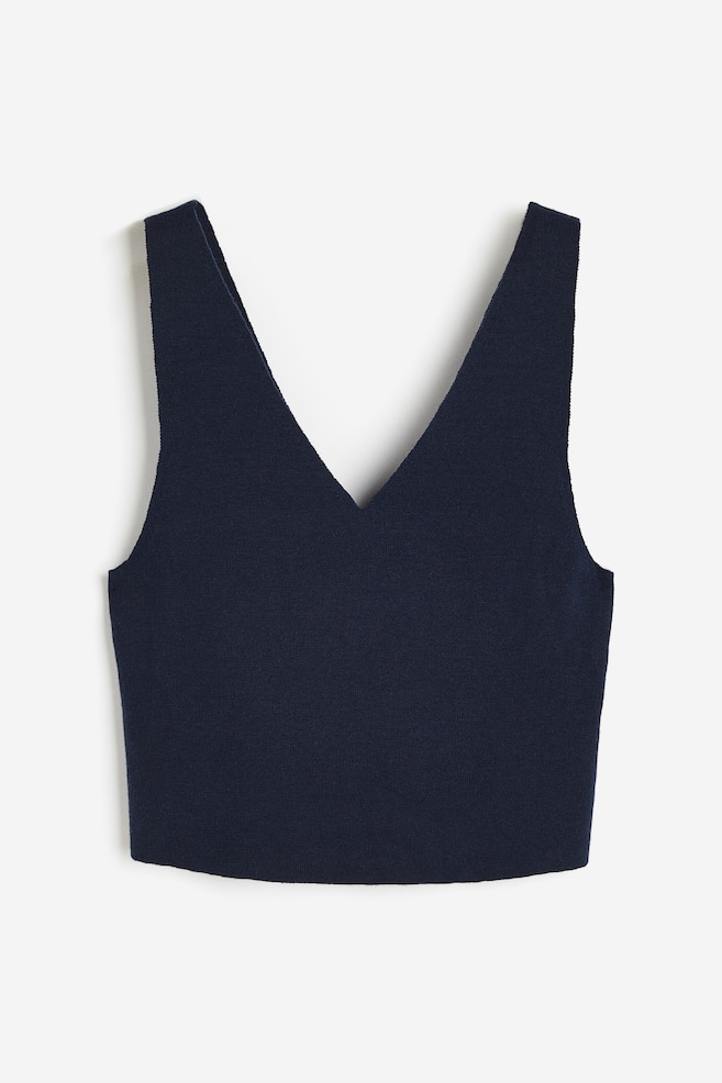 Knitted vest top - Navy blue - 2