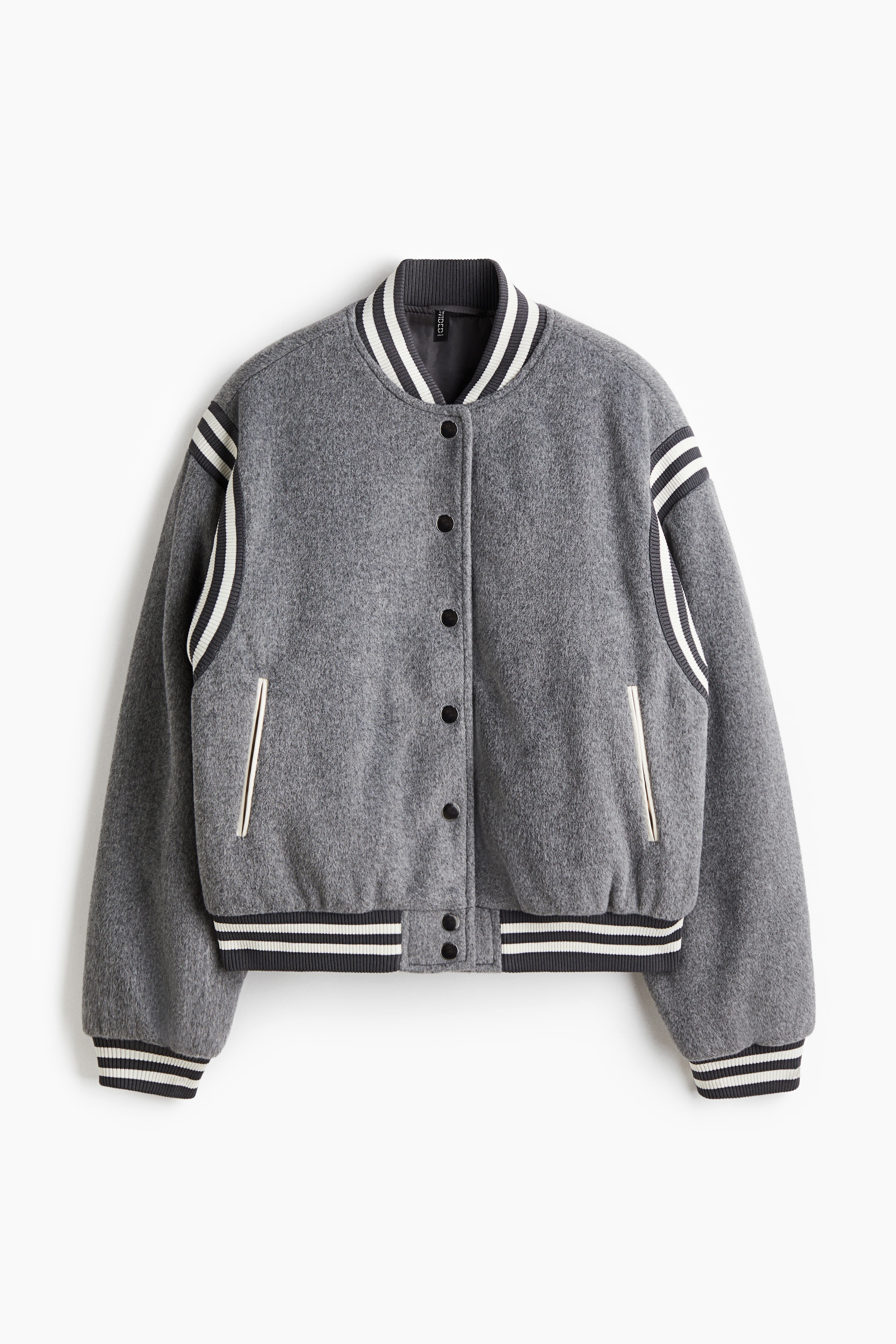 Baseballjakke i fleece - Grå/Marineblå/Italia