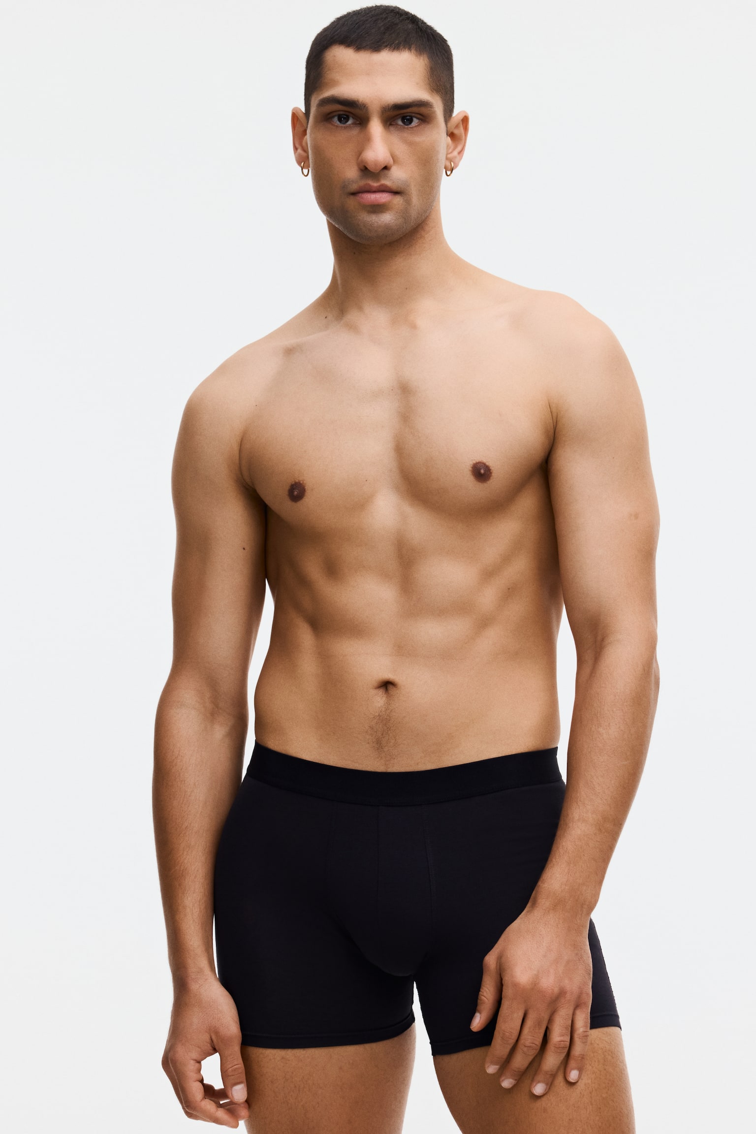 5-pack mid trunks with Lycra® - Medium blue/Light blue/Dark grey marl/Black/Black/Beige/Dark brown/White/Navy blue/Grey marl/Khaki green - 2