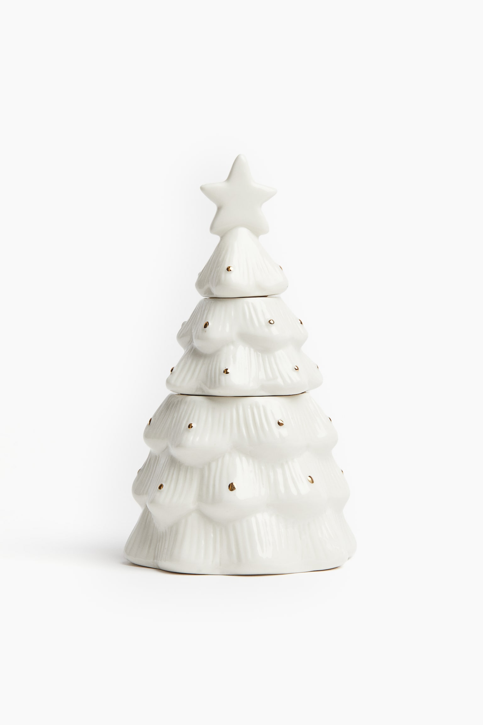 Candles in a Christmas-tree-shaped holder - Natural white - 1