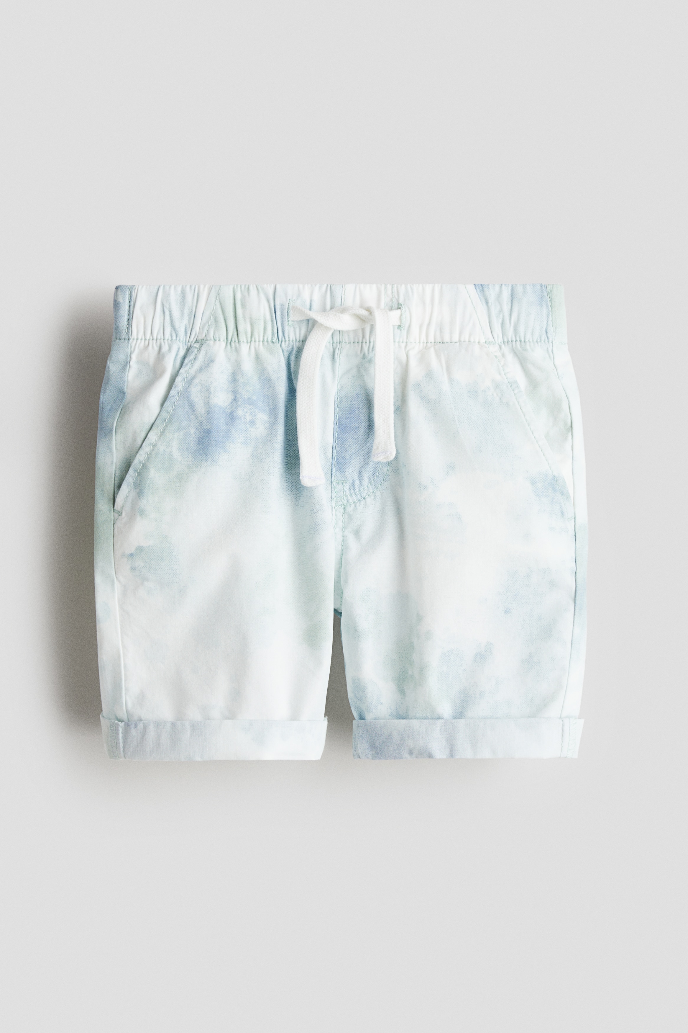 Printed cotton shorts - Blue/Tie-dye
