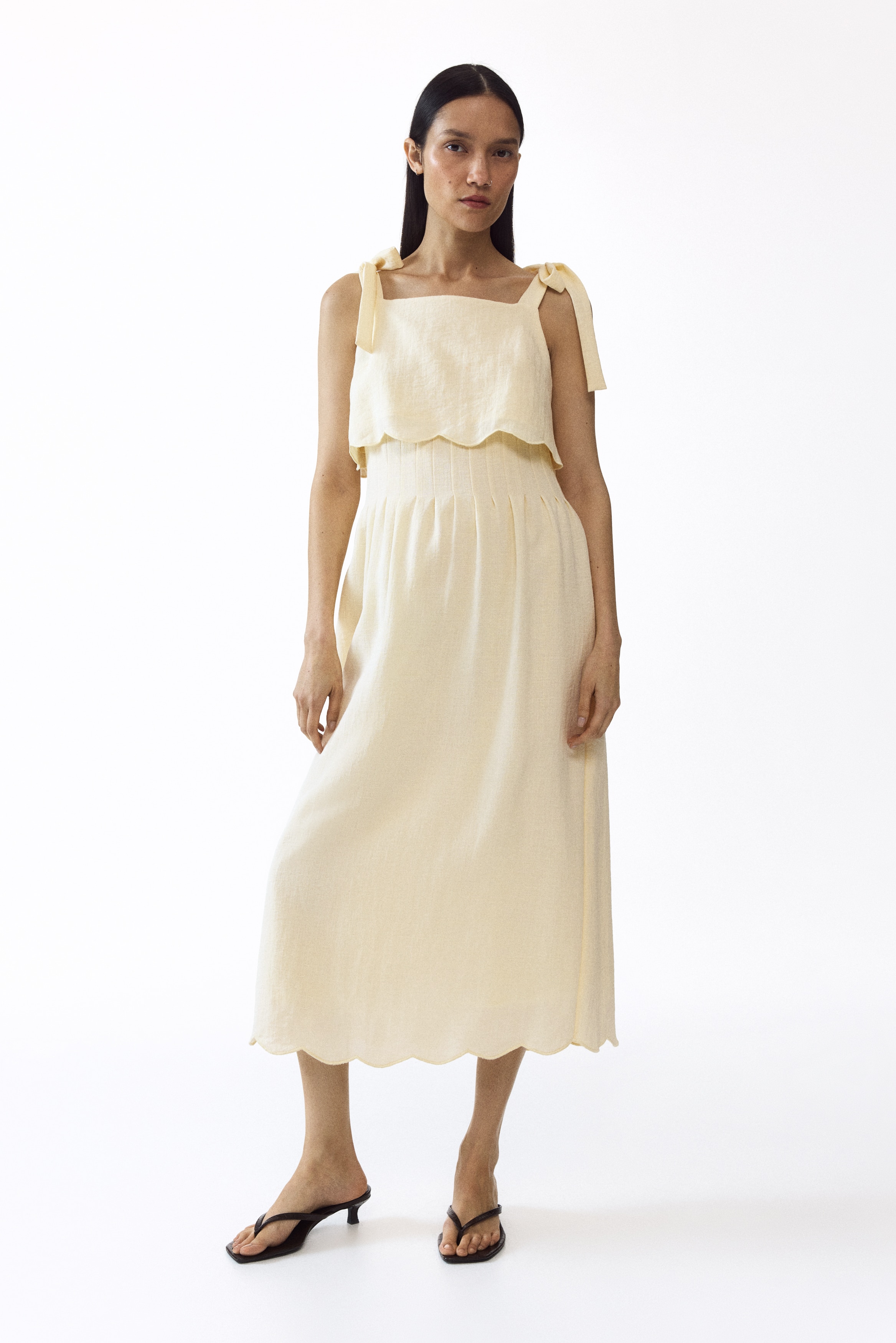 MAMA Vestido de lactancia con tirantes de lazoAuxiliar