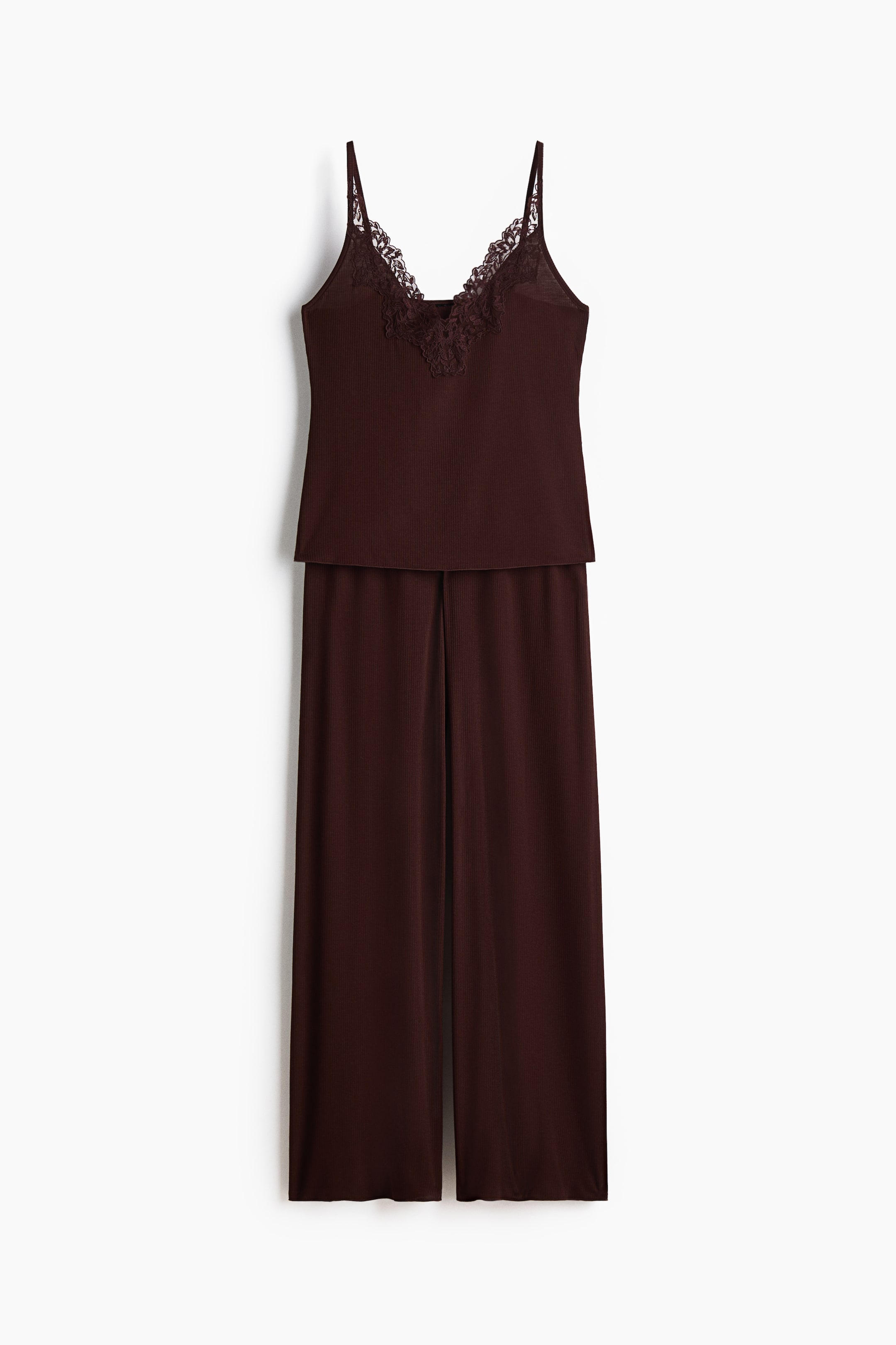 View larger image: Ribbed pyjamas - Dark brown - Ladies | H&M GB 1