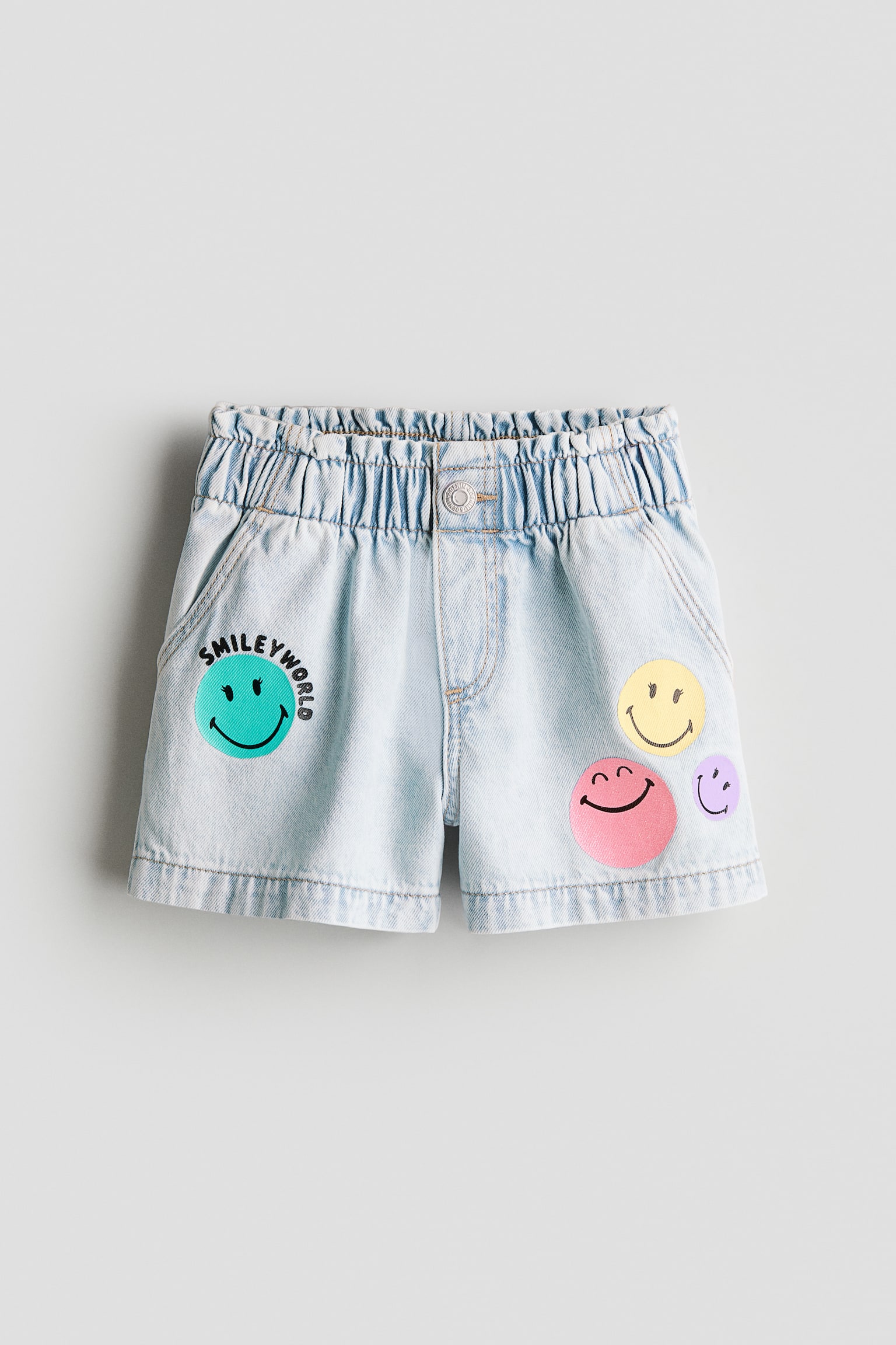 Loose Fit Denim Shorts - Light denim blue/SmileyWorld®/Light denim blue/Frozen/Denim blue/Minnie Mouse/Light pink/Care Bears/Light denim blue/Disney/Denim blue/Disney - 1