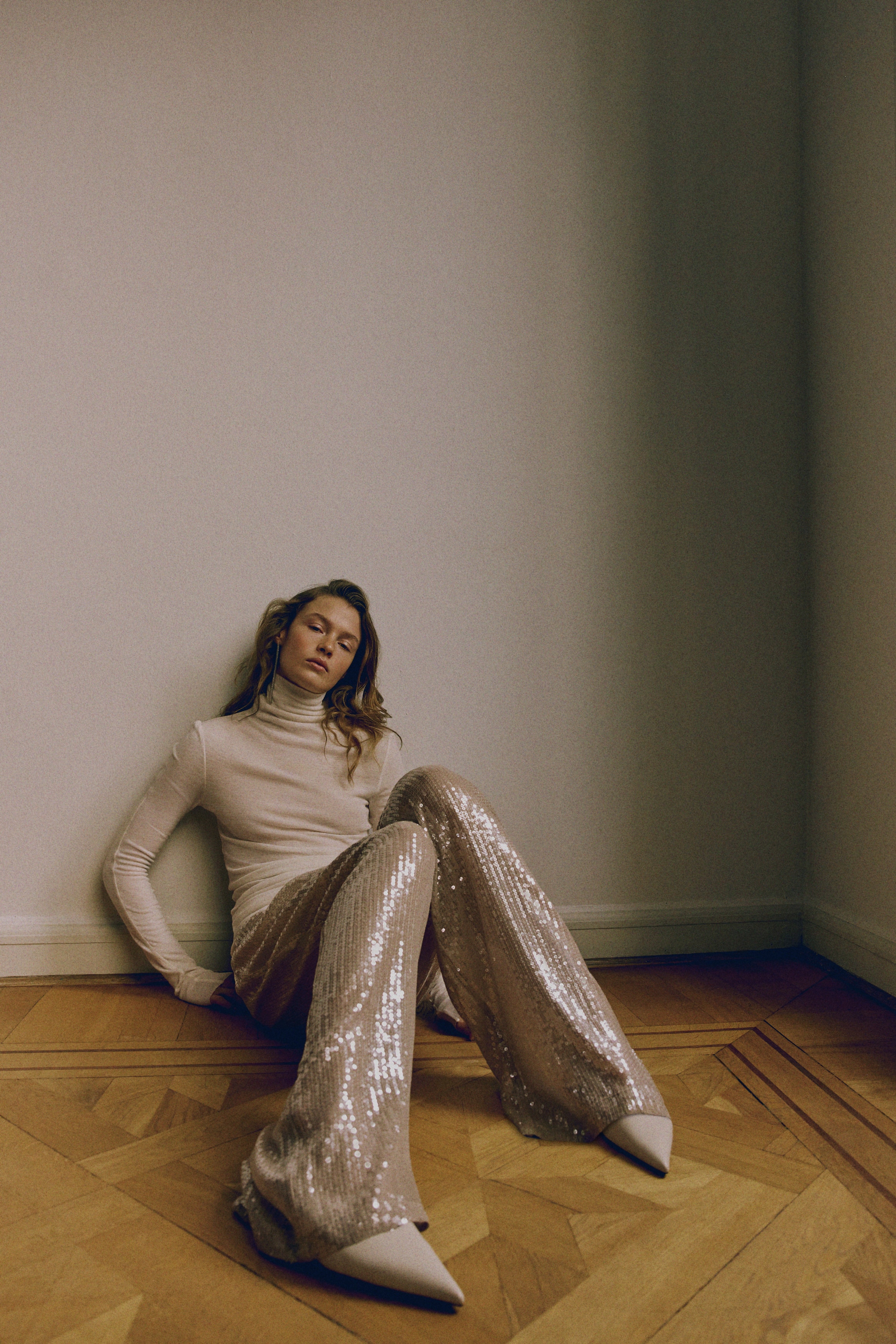 Παντελόνι με πούλιες - Μπεζ