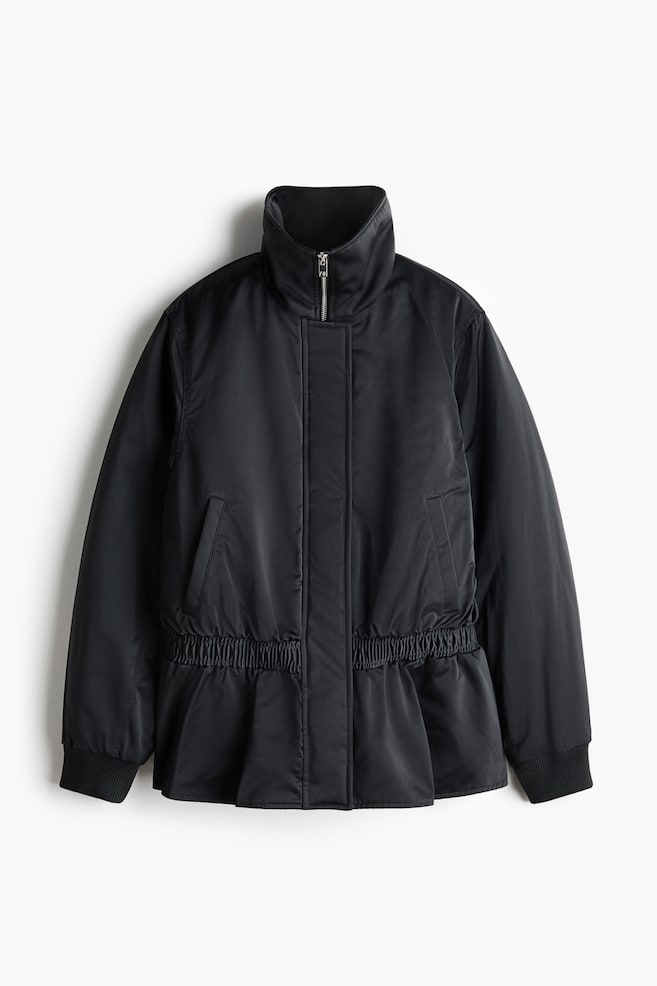 Bomber jacket με peplum - Μαύρο - 1