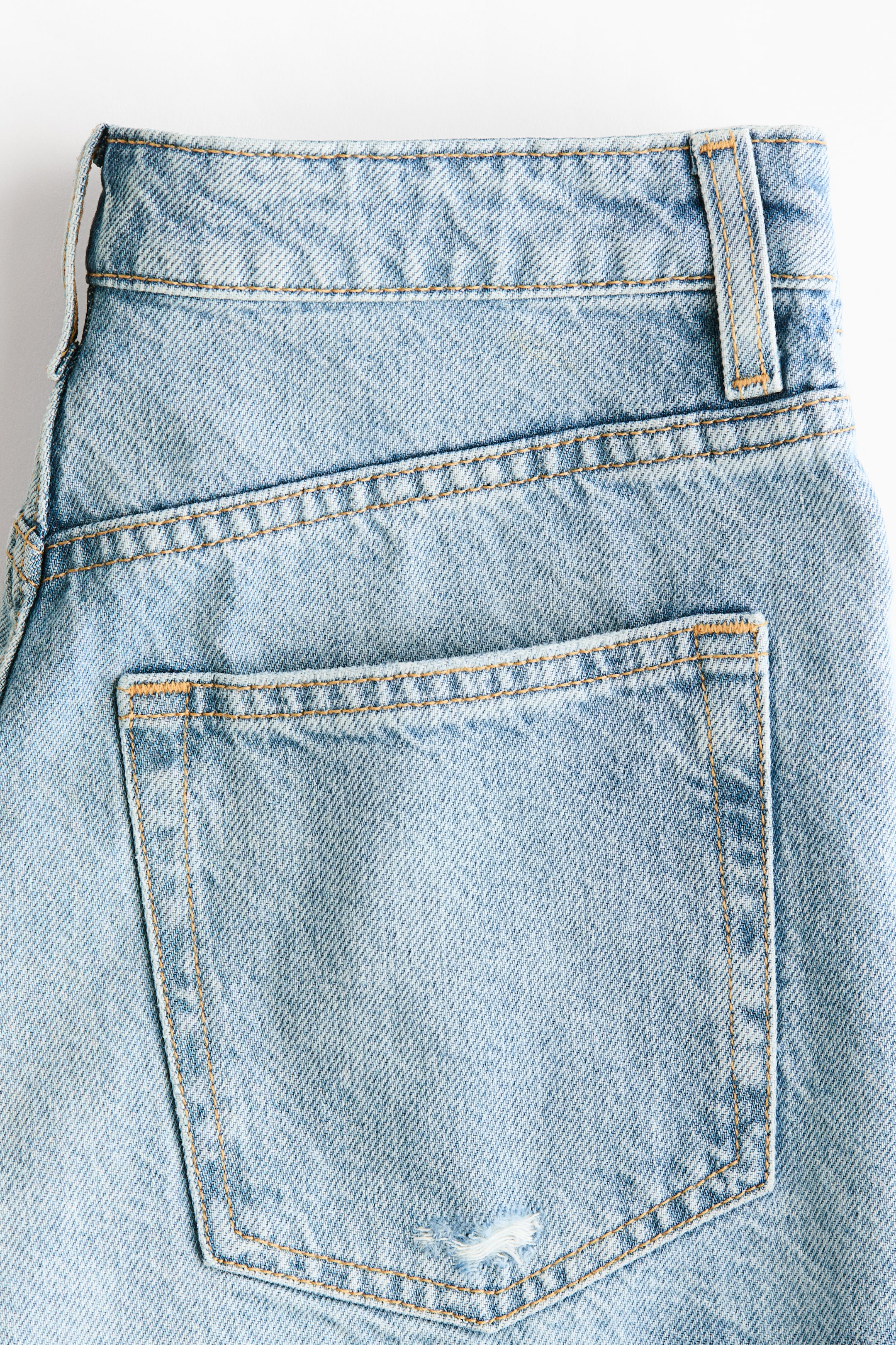 Distressed-Look Denim Shorts