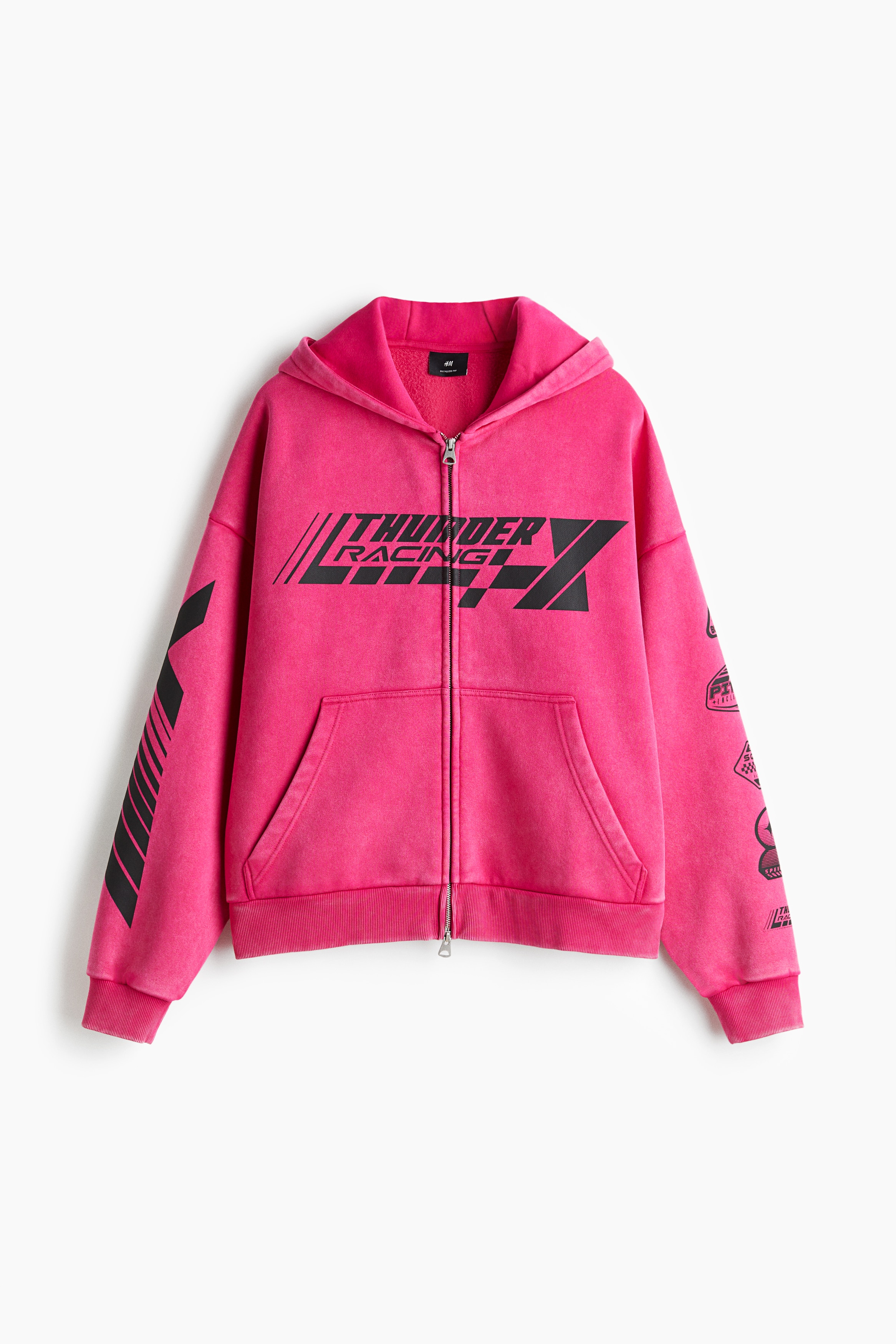 Oversized Hooded Jacket - Cerise/Thunder Racing - Men | H&M US
