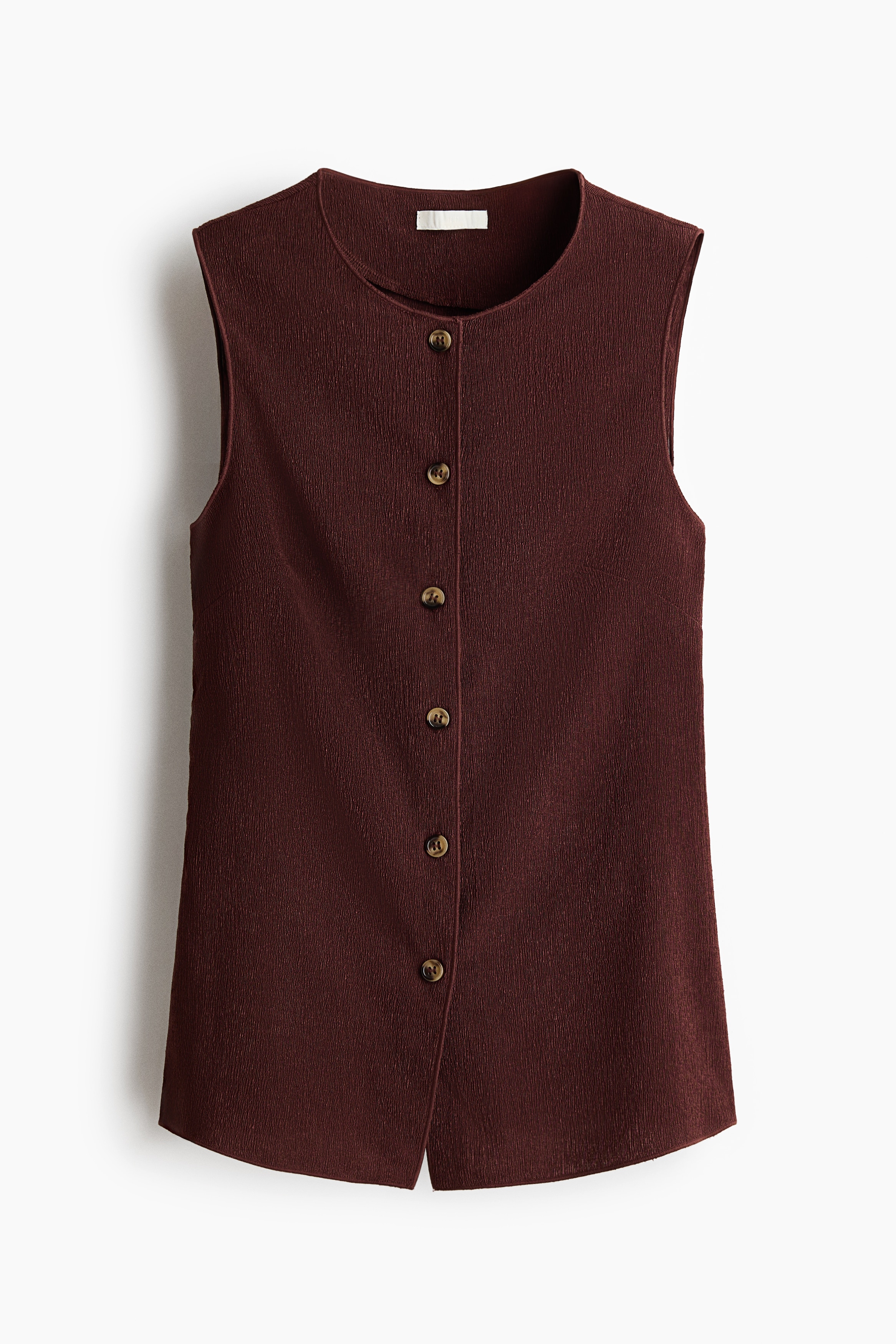 Áo gi-lê bằng jersey nhăn - Màu nâu đậm/Màu be nhạt/Màu cam cháy