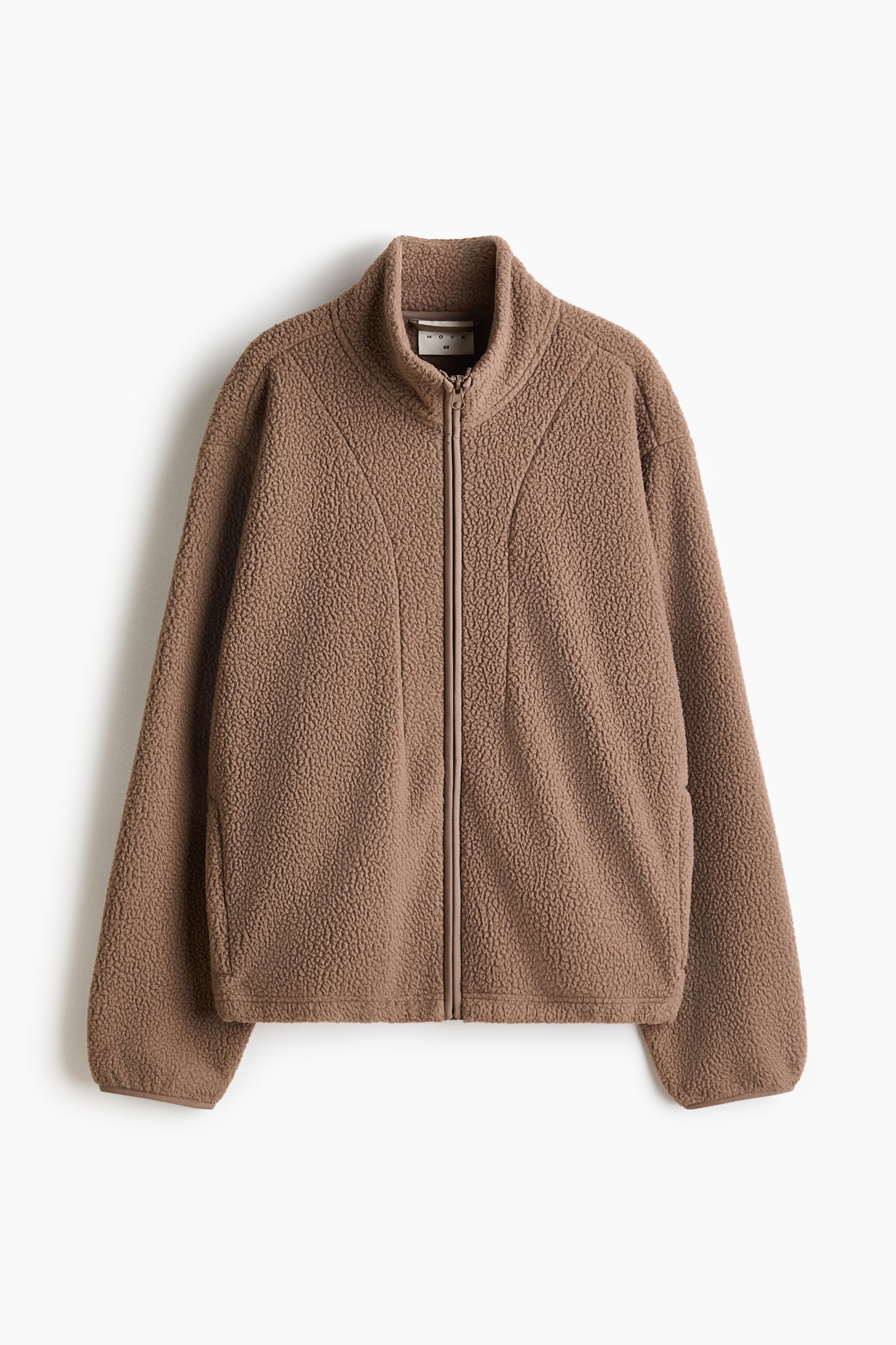 Chaqueta de deporte en borreguito - Beige arena tenue/Negro/Marfil/Marrón cálido