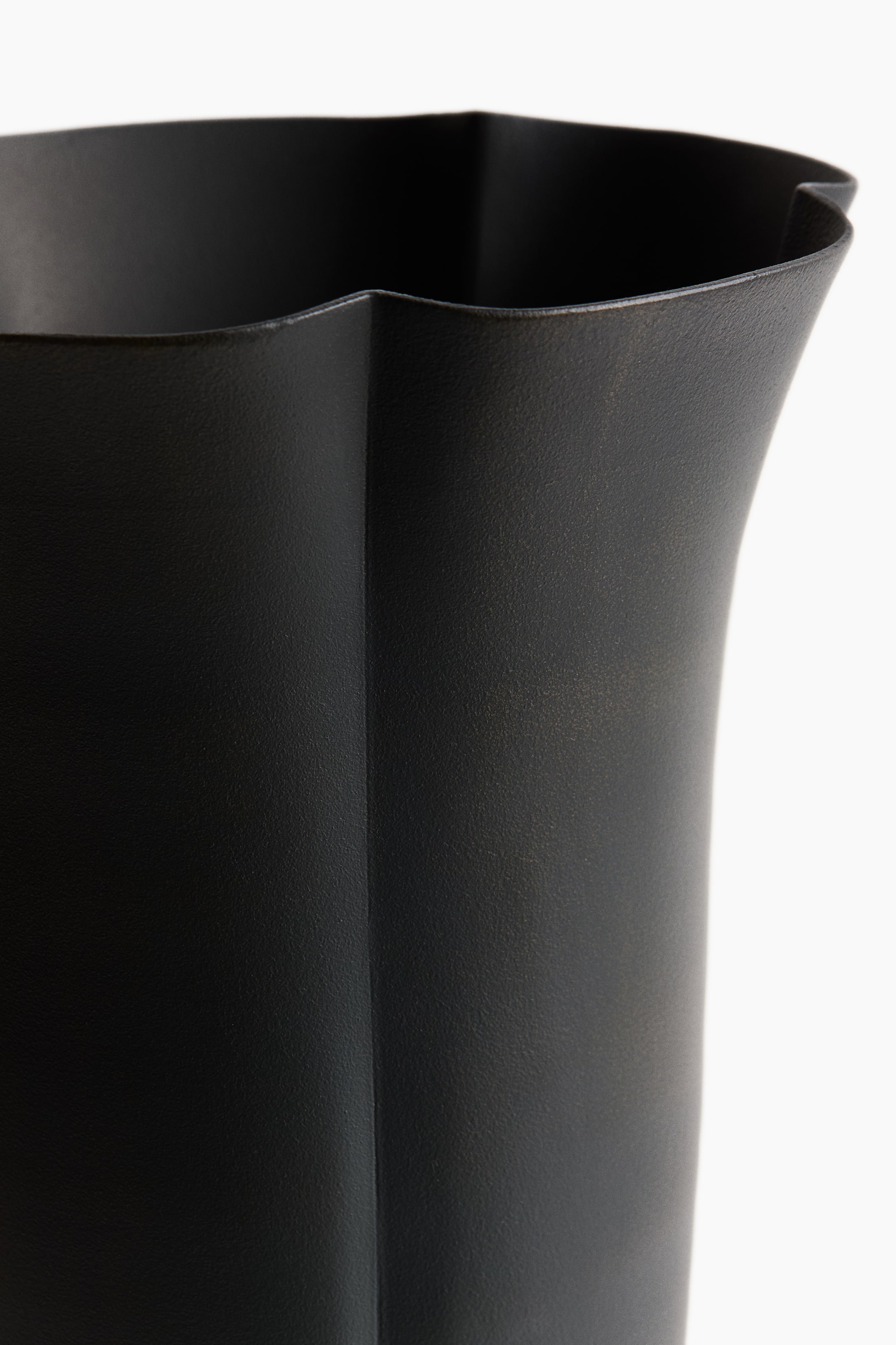 Large Fluted Metal Vase