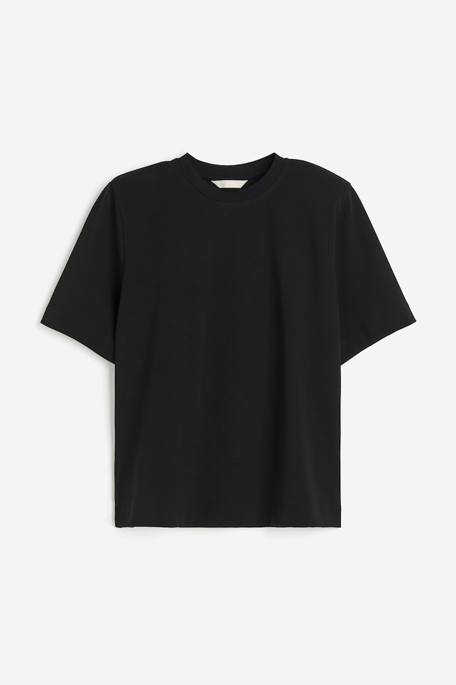 Shoulder-pad T-shirt - Black - 2