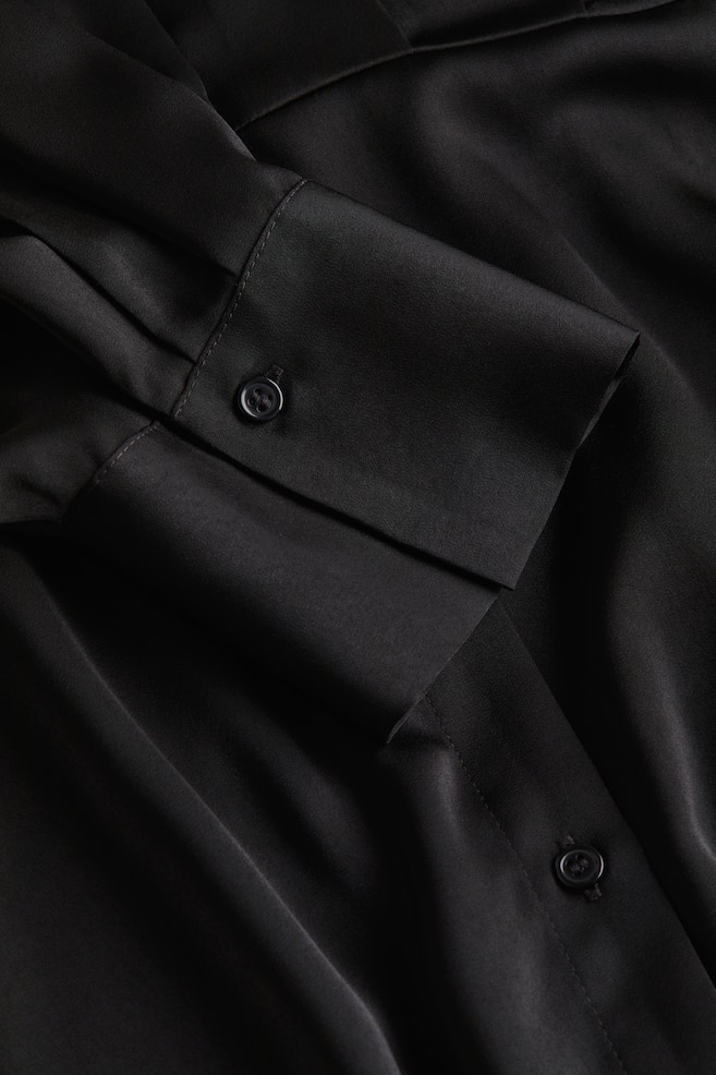Satin shirt dress - Black/Cream/Black patterned/Dark khaki green/Blue/Patterned - 3