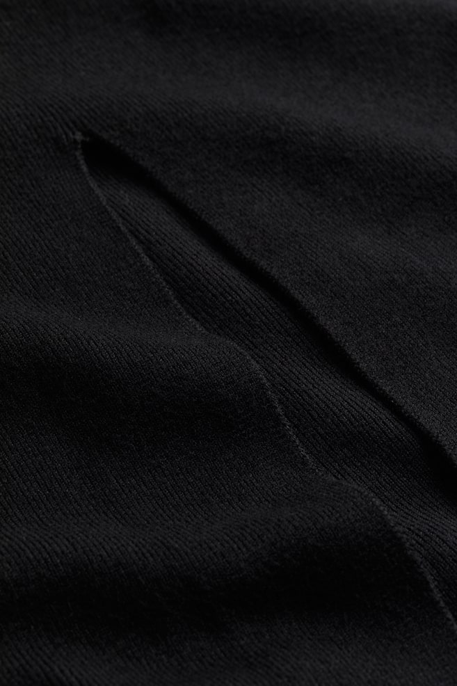 Rib-knit skirt - Black/Cream/Black striped - 3