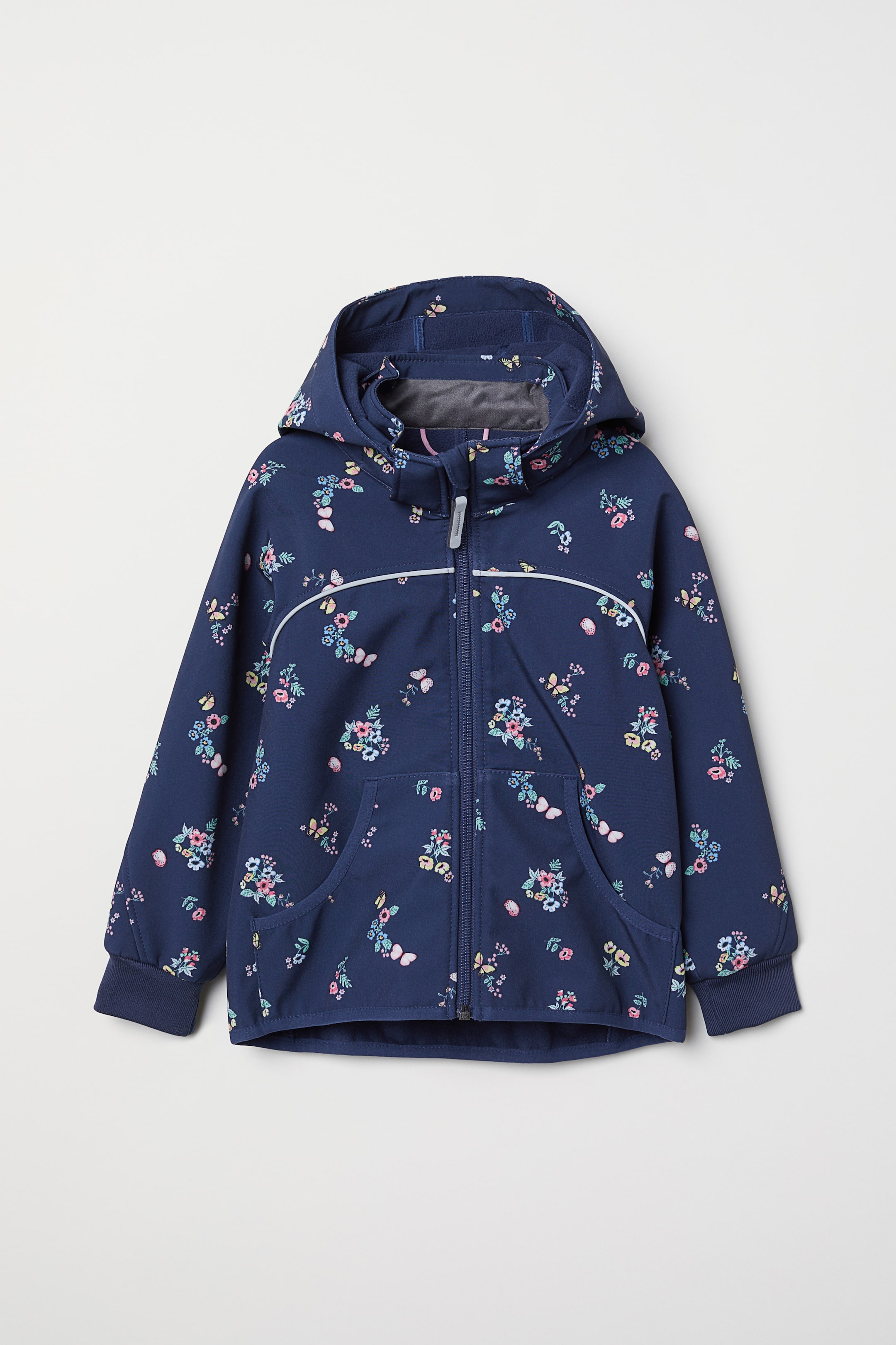 Agrandir l'image: Veste softshell - Bleu foncé/fleuri - ENFANT | H&M FR 1