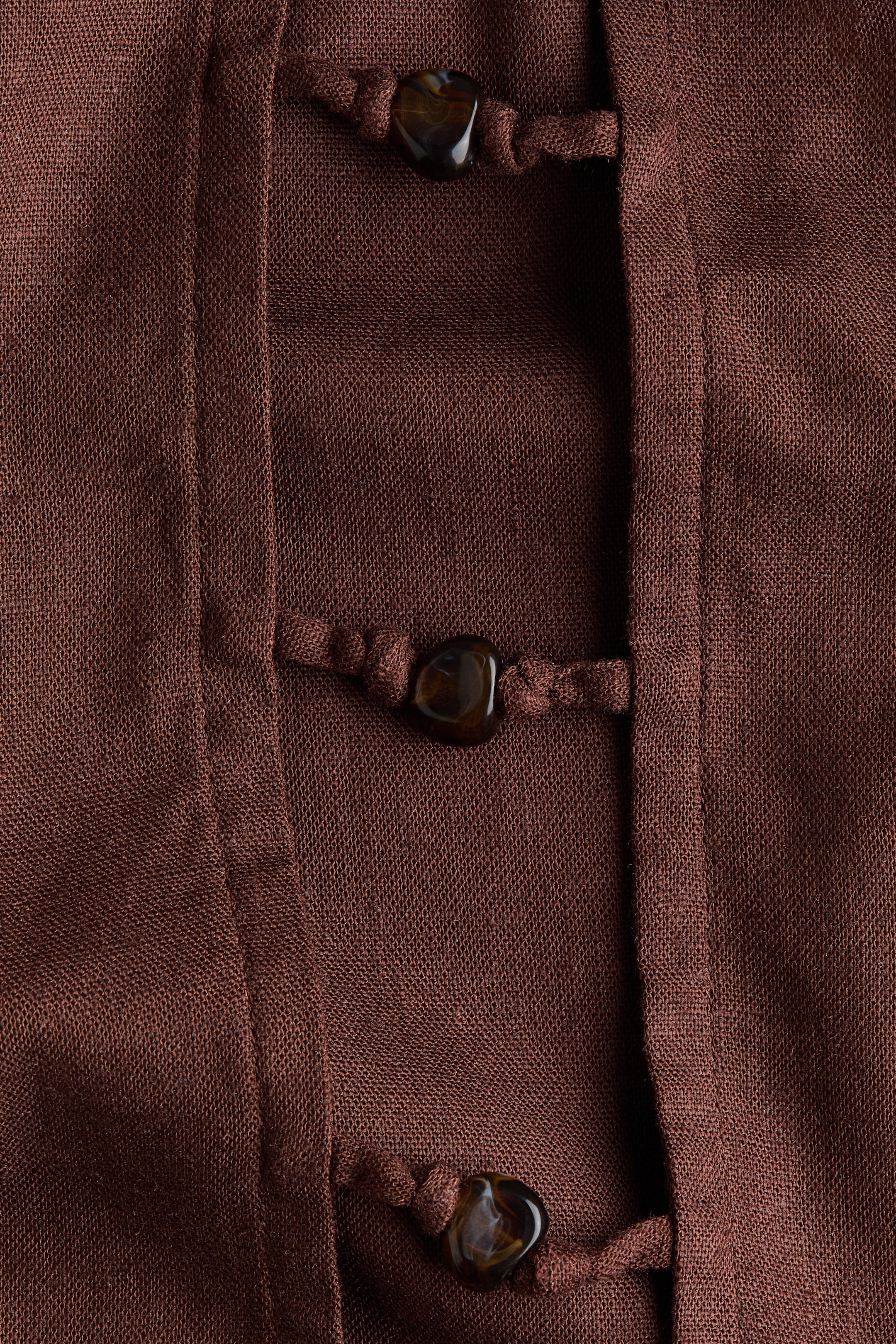 Bead-Detail Linen-Blend Pants