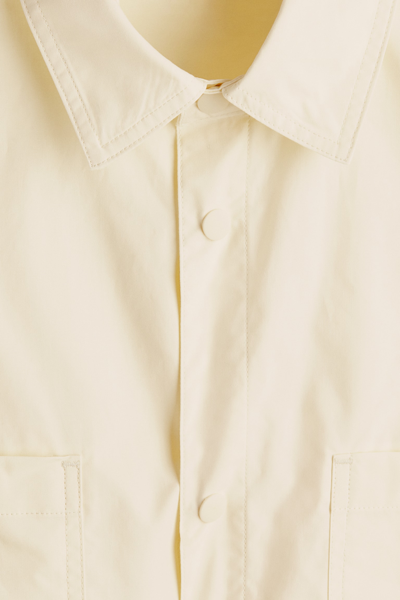 Loose Fit Short-sleeved cotton shirt - Màu kem/Màu xanh lá khói/Màu đen - 3