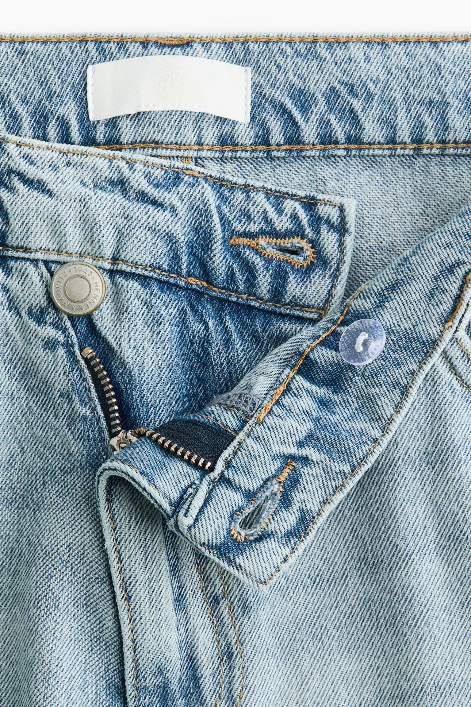 Straight Leg High Waist Jeans - Light denim blue - 7